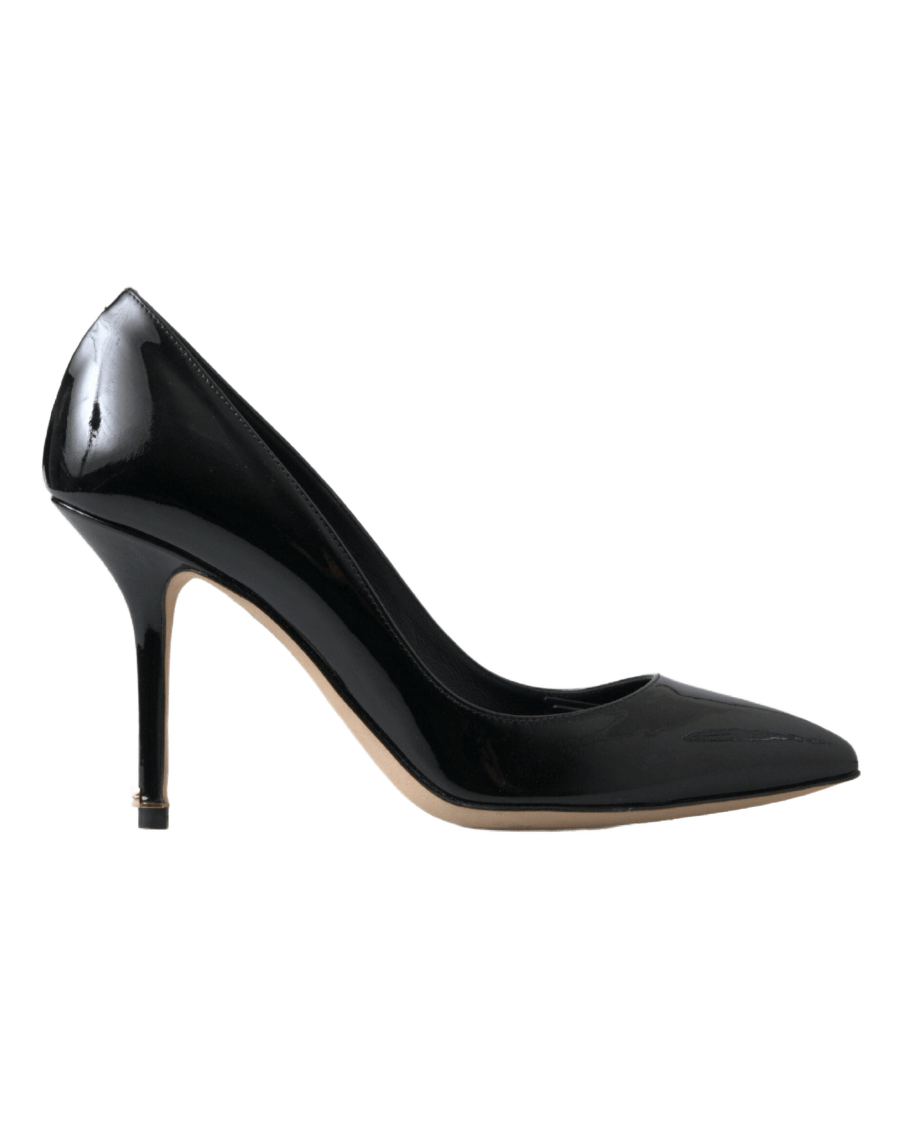 Dolce & Gabbana Black Leather Patent High Heels Pumps Shoes Heels