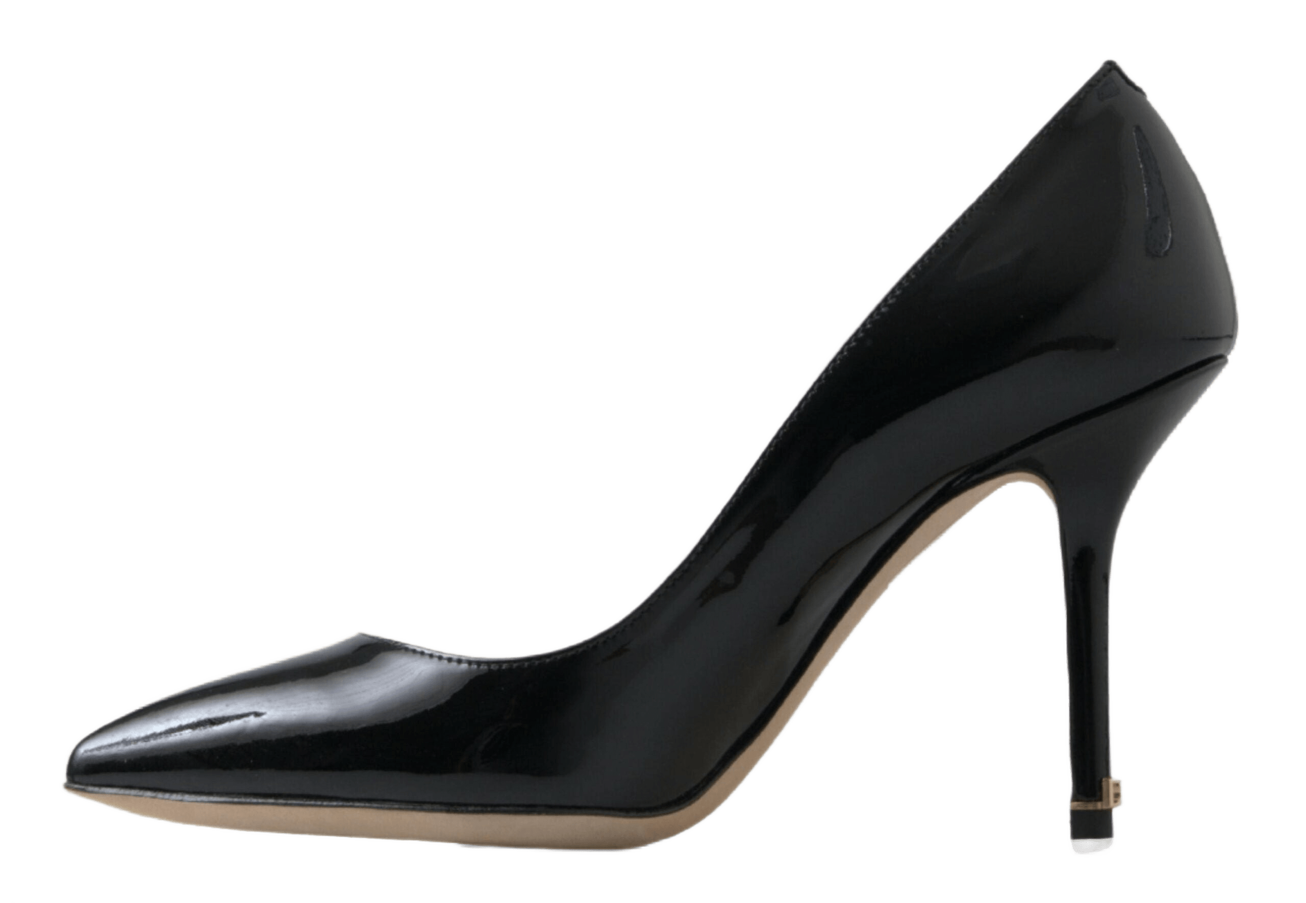 Dolce & Gabbana Black Leather Patent High Heels Pumps Shoes Glam Steals