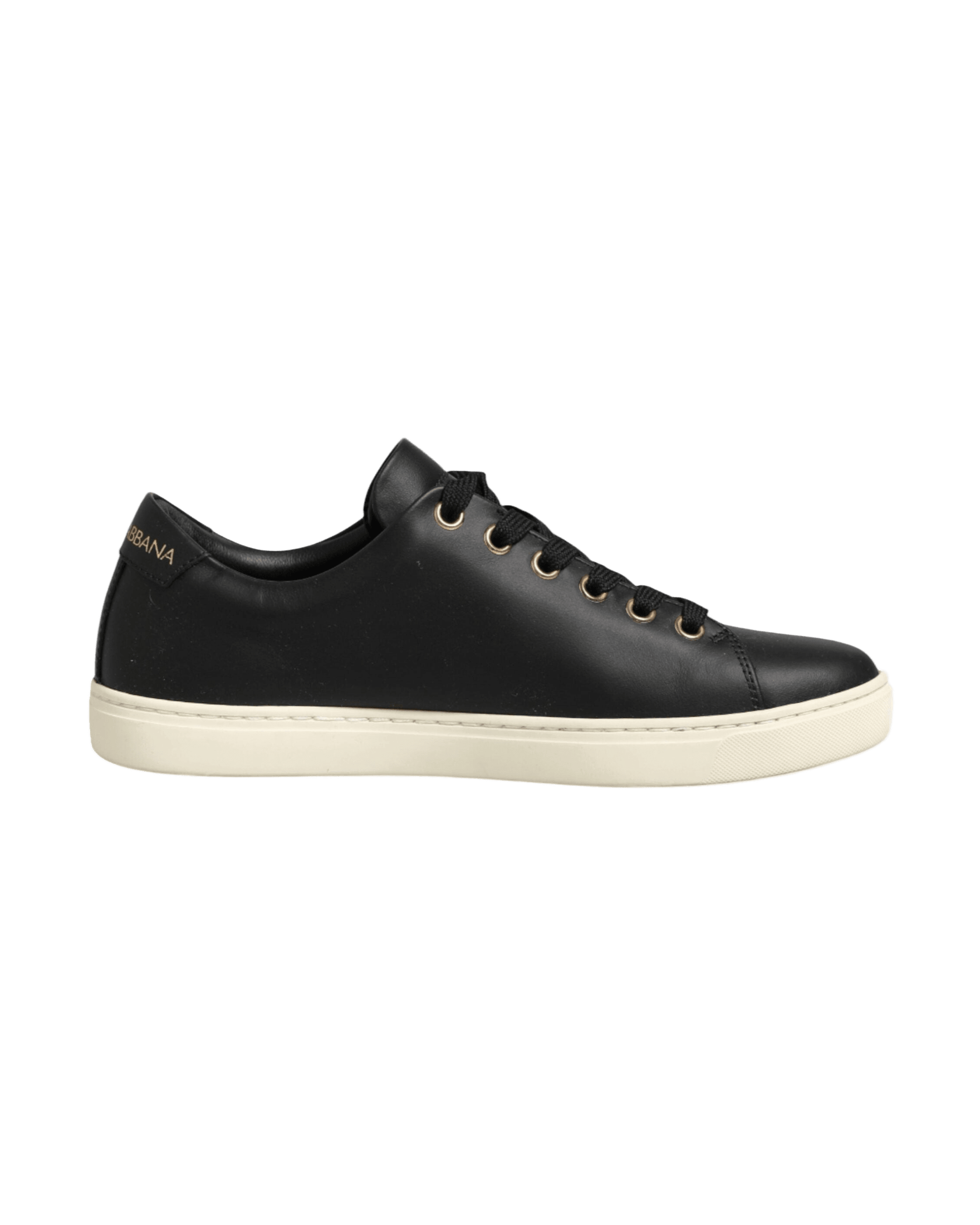 Dolce & Gabbana Black Leather Sacred Heart Sneakers Shoes Sneakers