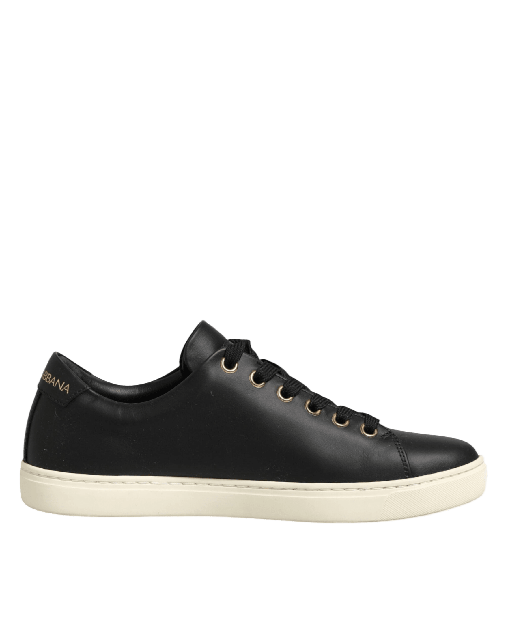 Dolce & Gabbana Black Leather Sacred Heart Sneakers Shoes Sneakers