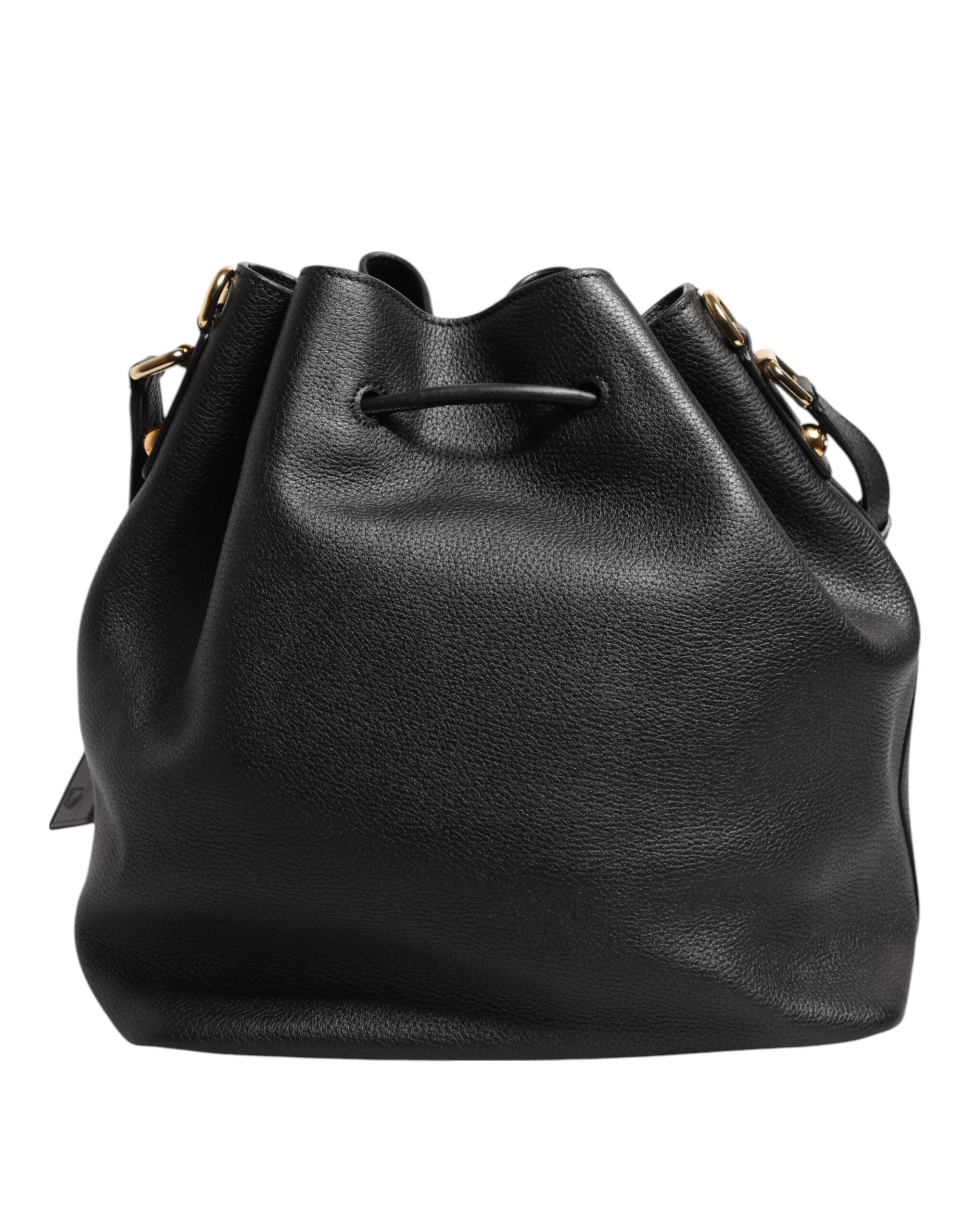 Dolce & Gabbana Black Leather Shoulder Crossbody Bucket Bag Glam Steals
