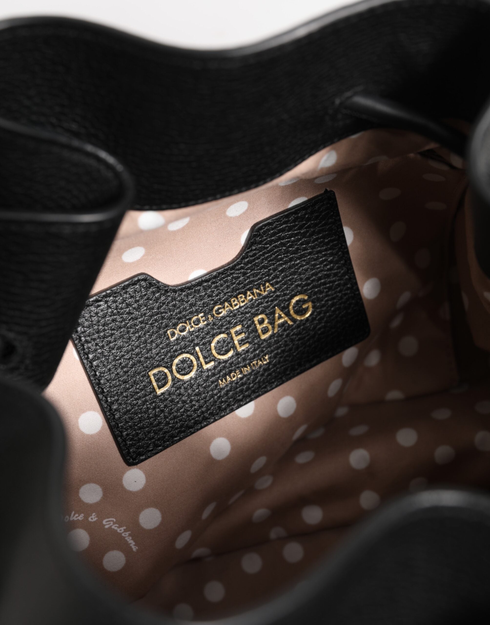 Dolce & Gabbana Black Leather Shoulder Crossbody Bucket Bag Glam Steals