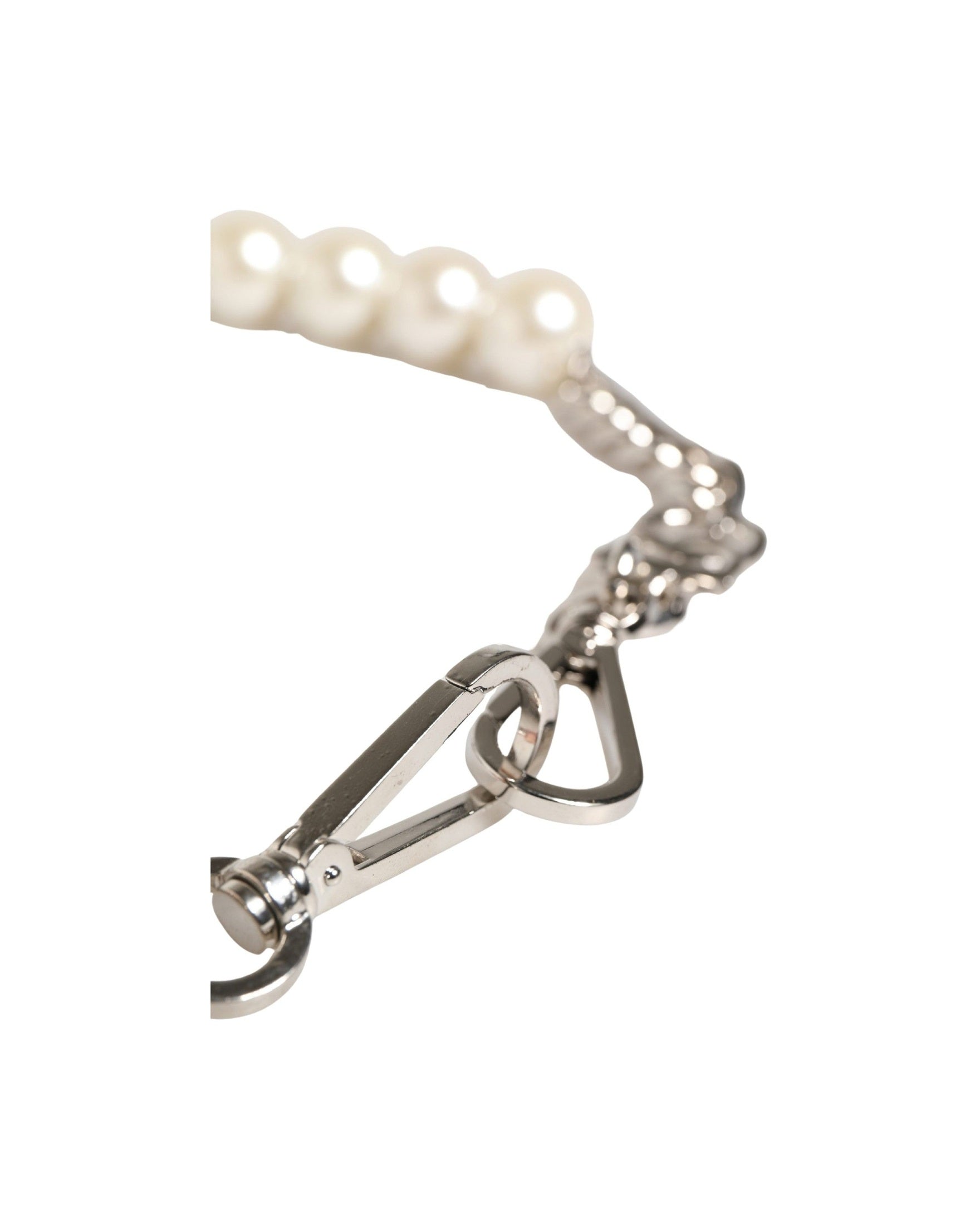 Dolce & Gabbana Black Leather Silver Chain Bag Accessory Shoulder Strap Glam Steals