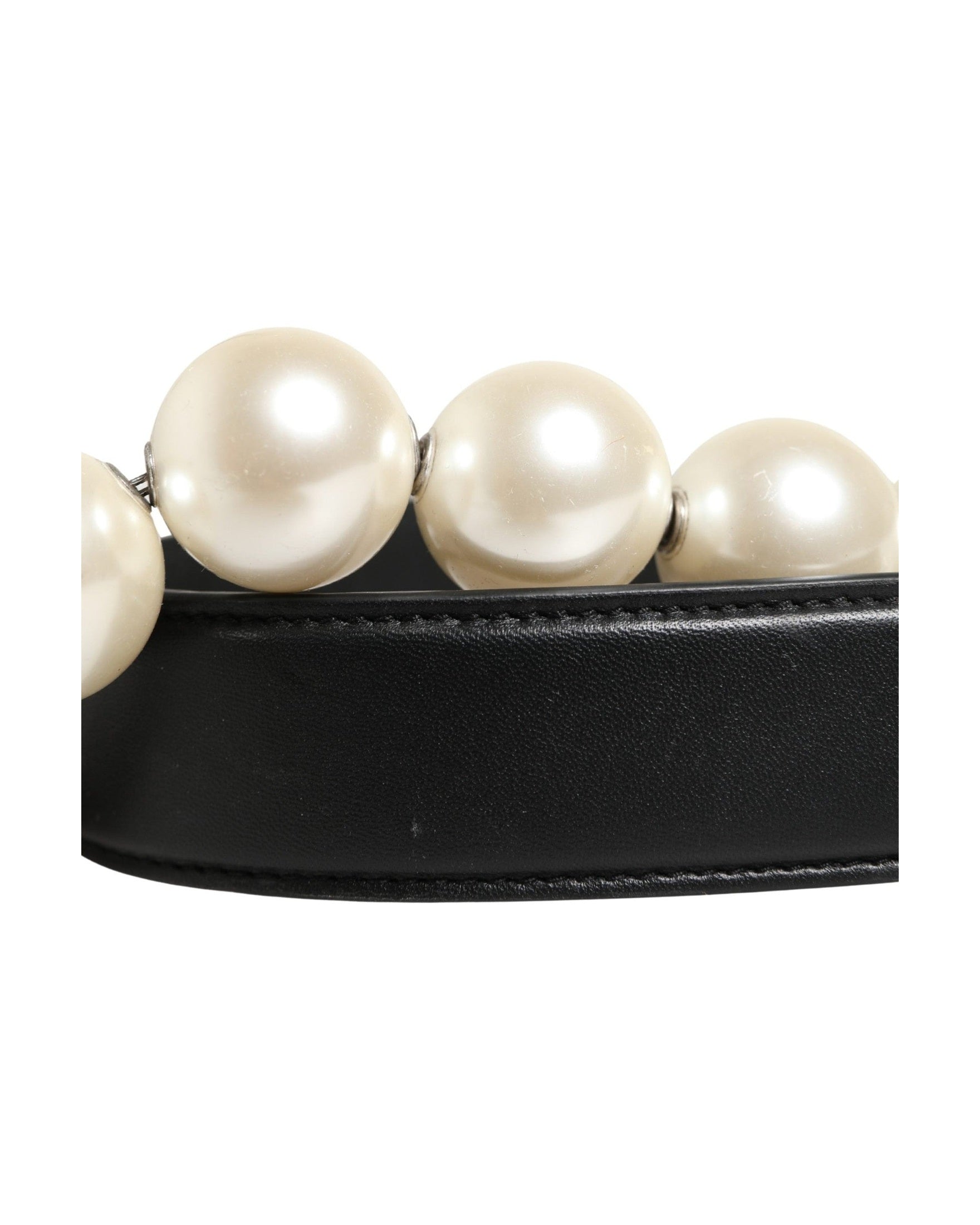 Dolce & Gabbana Black Leather Silver Chain Bag Accessory Shoulder Strap Glam Steals