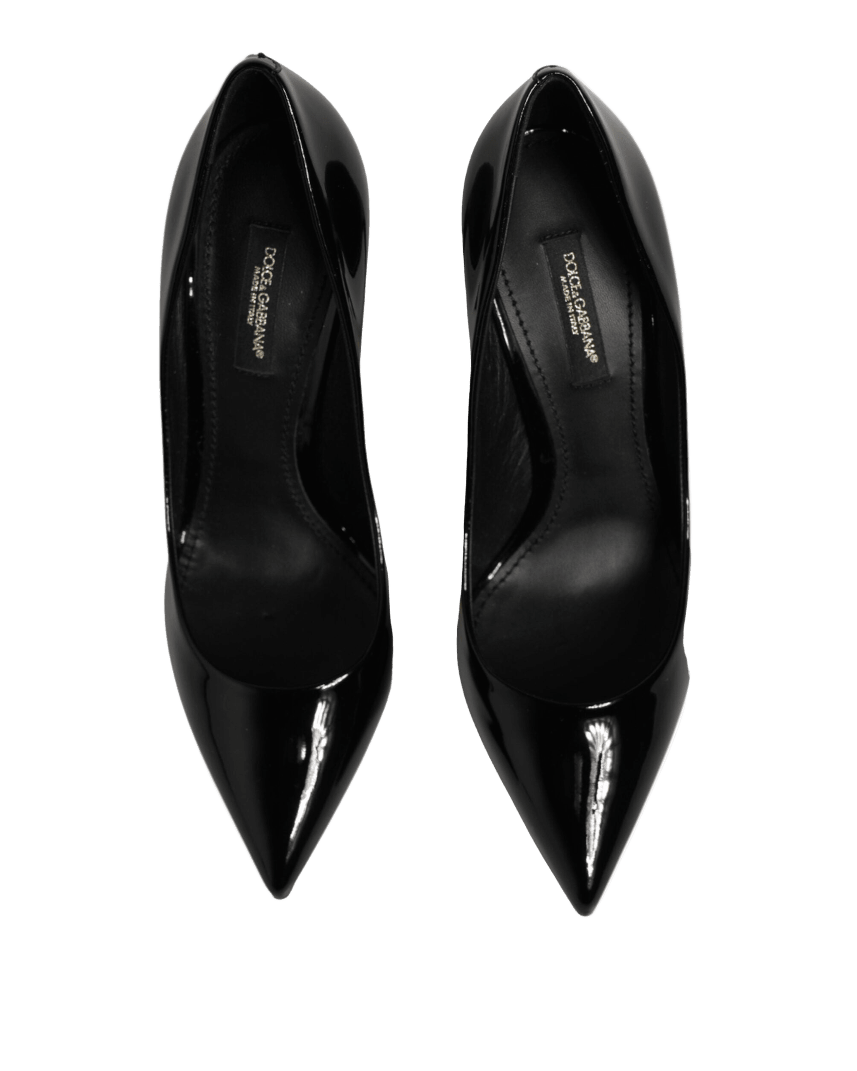 Dolce & Gabbana Black Leather Stiletto Heels Pumps Shoes Glam Steals