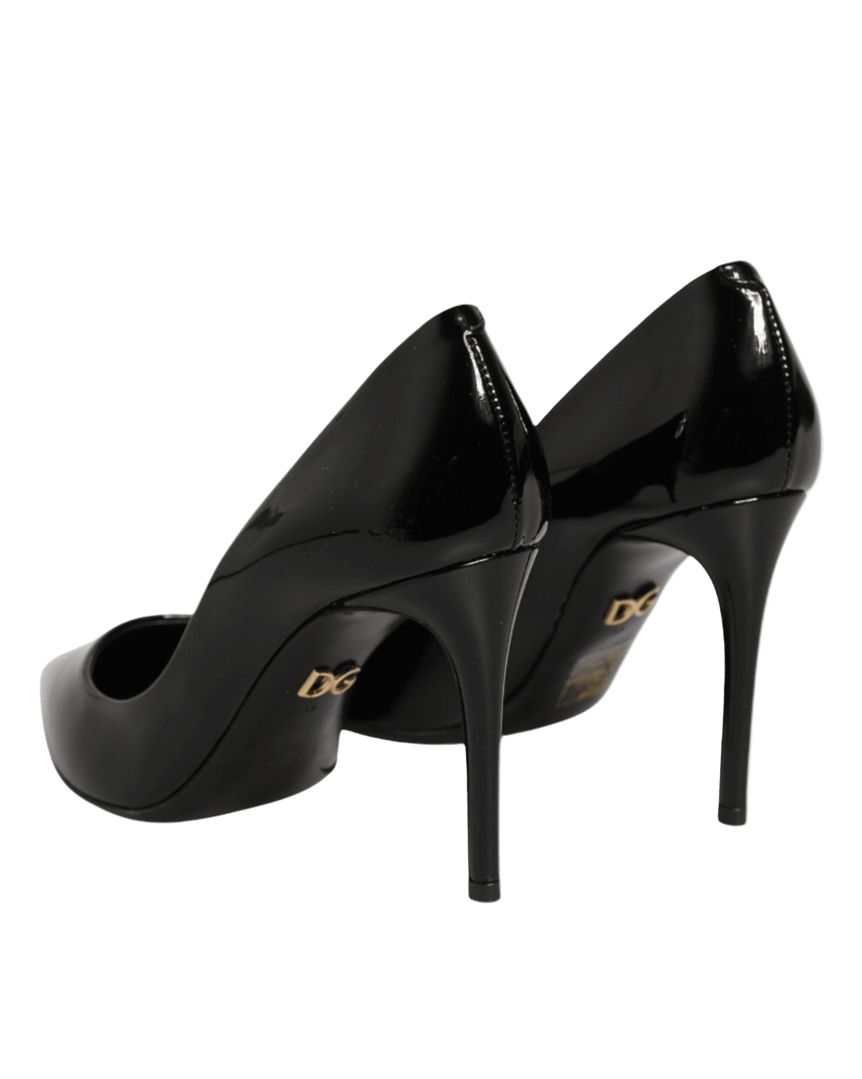 Dolce & Gabbana Black Leather Stiletto Heels Pumps Shoes Glam Steals
