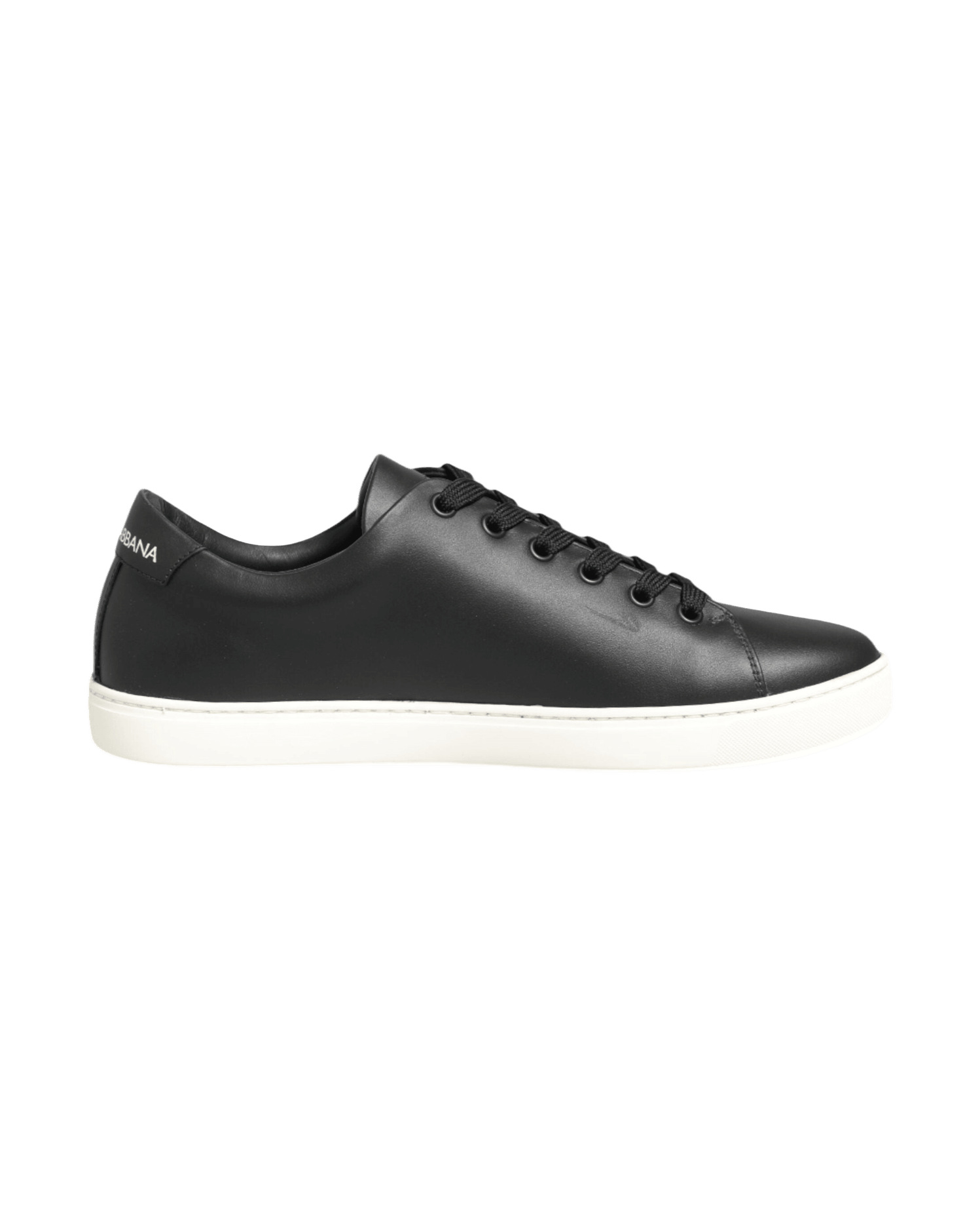 Dolce & Gabbana Black Leather White Crystal Heart Sneakers Shoes Glam Steals