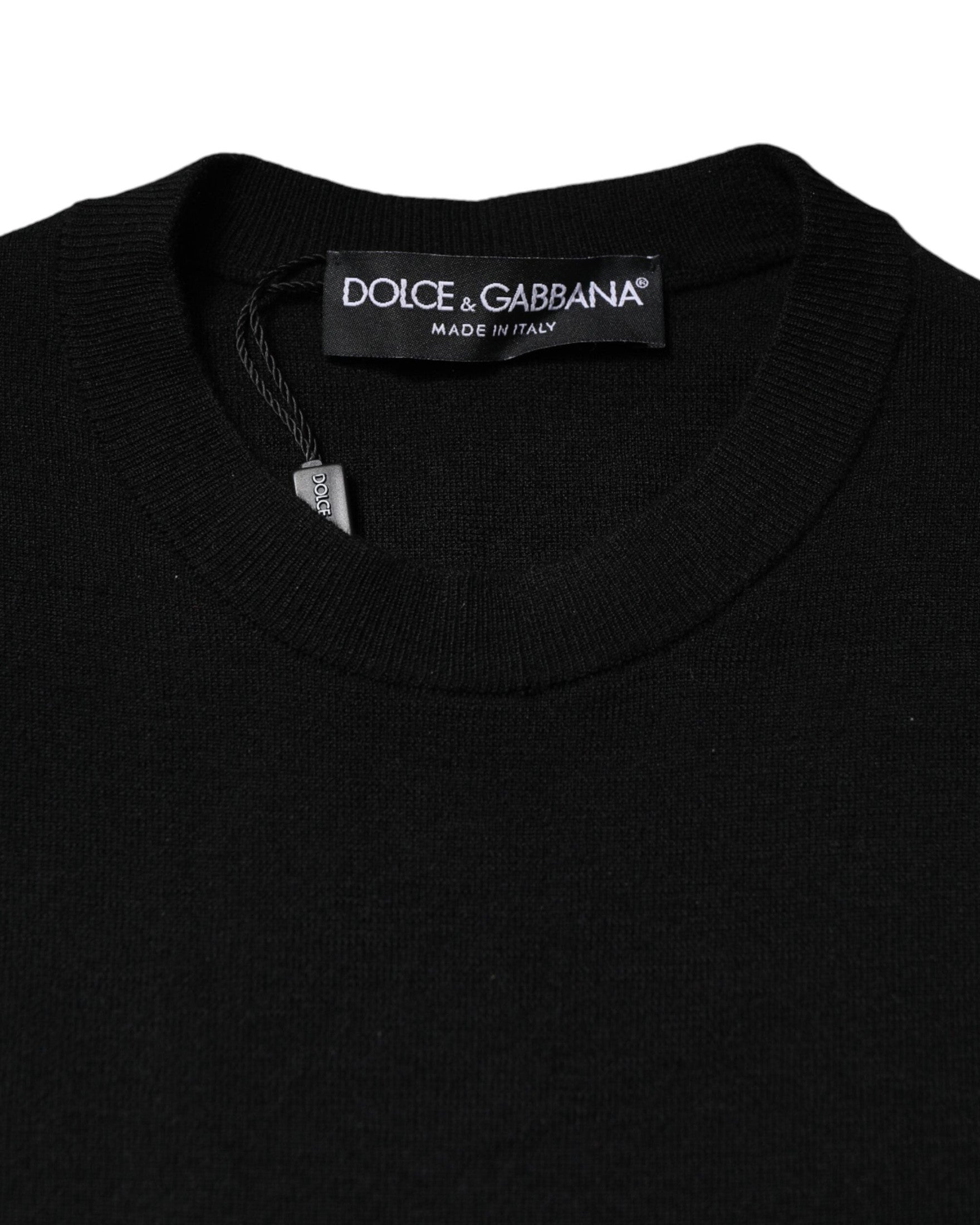 Dolce & Gabbana Black Long Sleeves Bodycon Sheath Dress Glam Steals