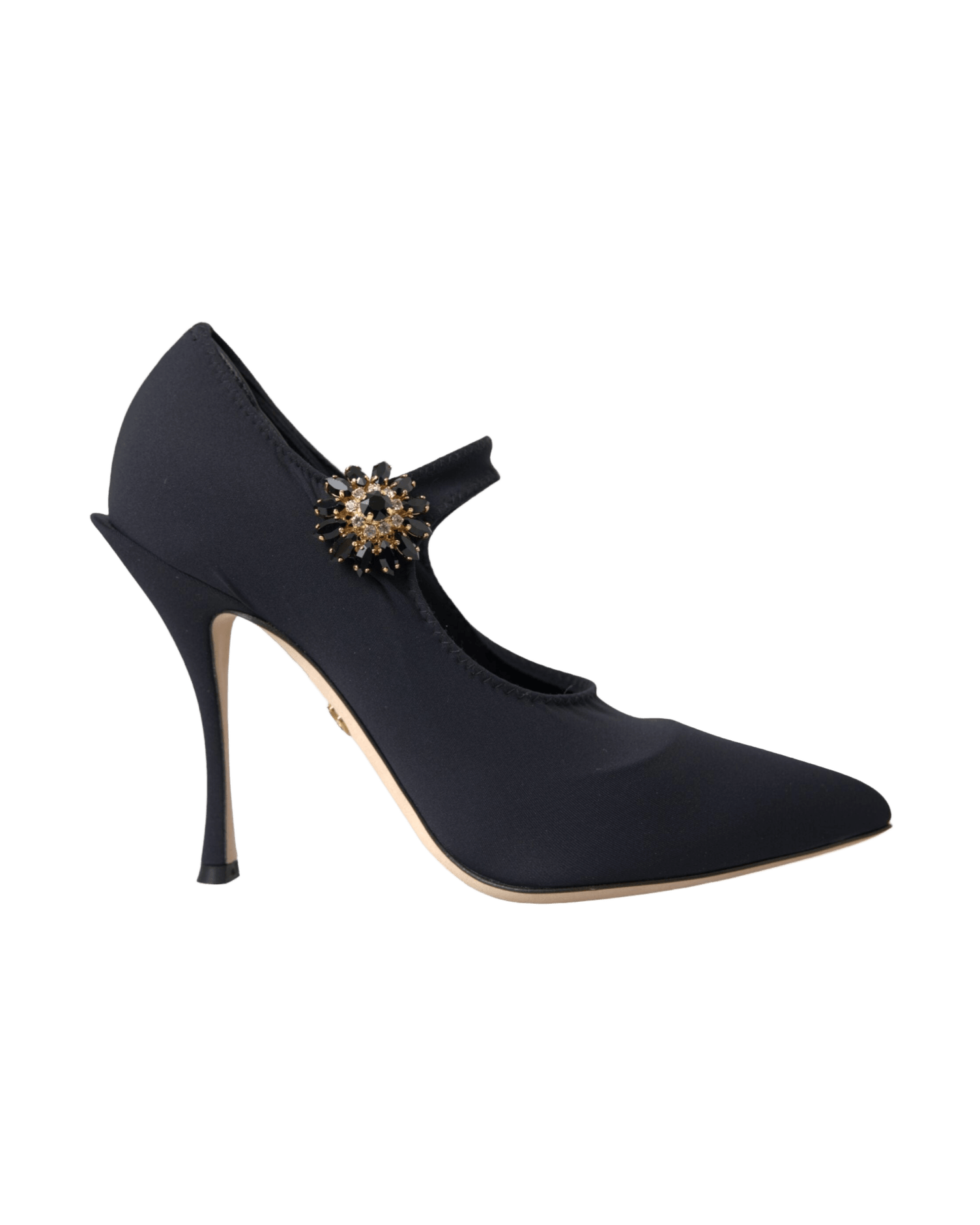 Dolce & Gabbana Black Mary Jane Jersey Crystal Pumps Shoes Glam Steals
