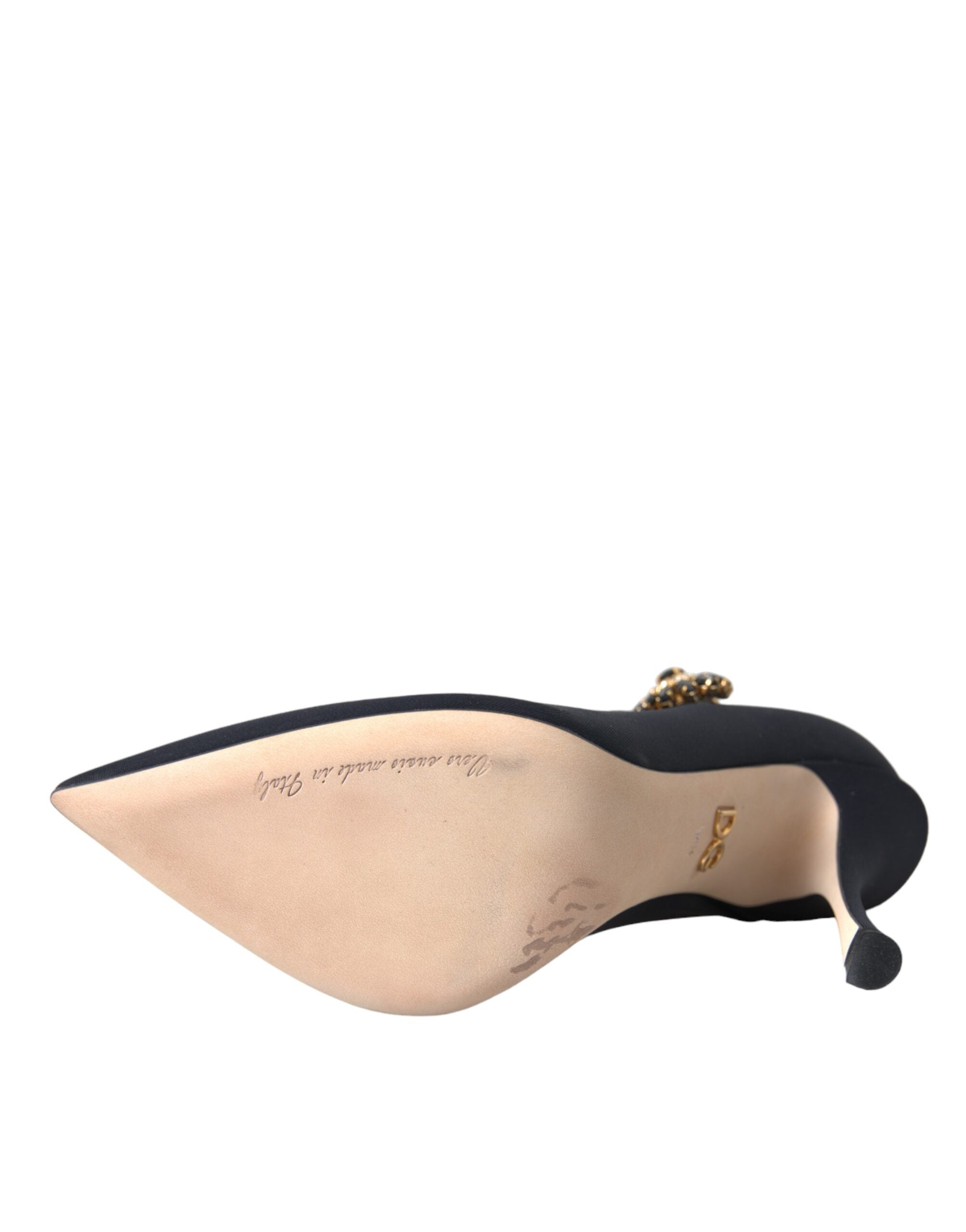 Dolce & Gabbana Black Mary Jane Jersey Crystal Pumps Shoes Glam Steals