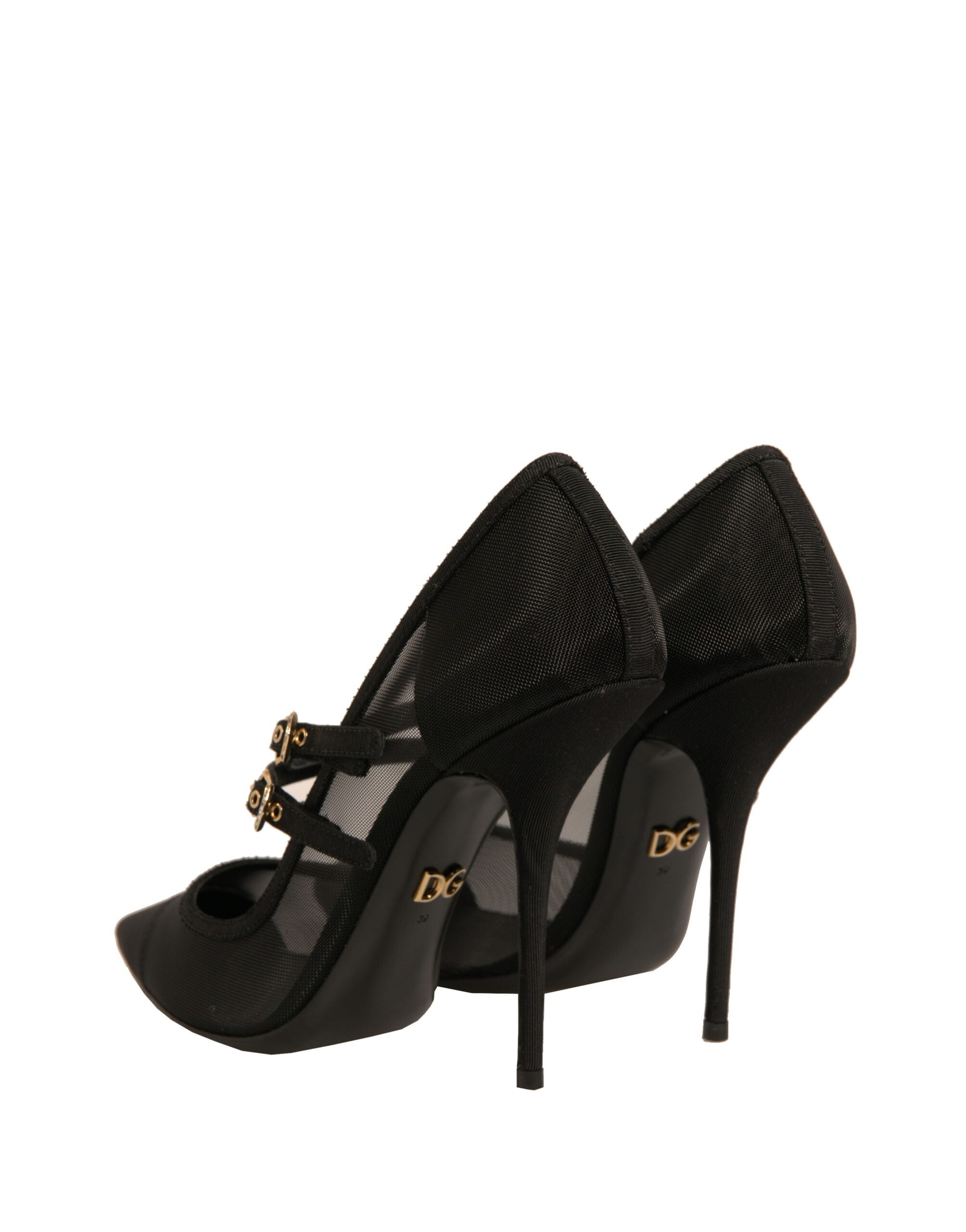 Dolce & Gabbana Black Mesh Mary Jane High Heels Pumps Shoes Glam Steals