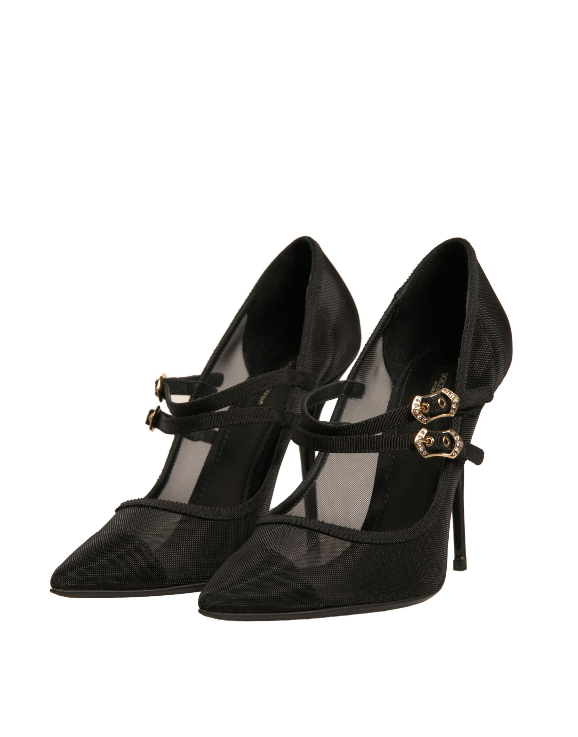 Dolce & Gabbana Black Mesh Mary Jane High Heels Pumps Shoes Glam Steals