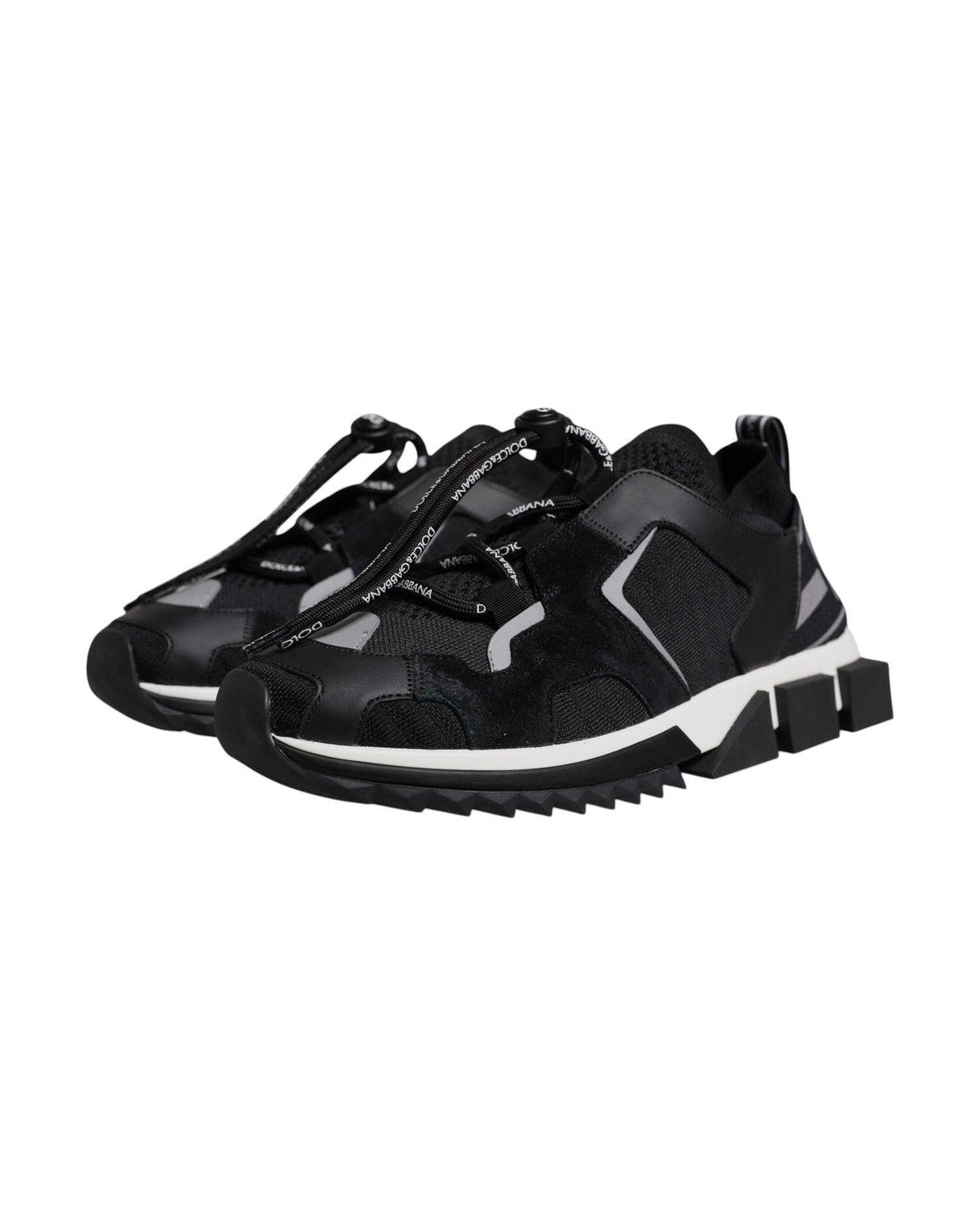 Dolce & Gabbana Black Mesh Sorrento Trekking Sneakers Shoes Sneakers