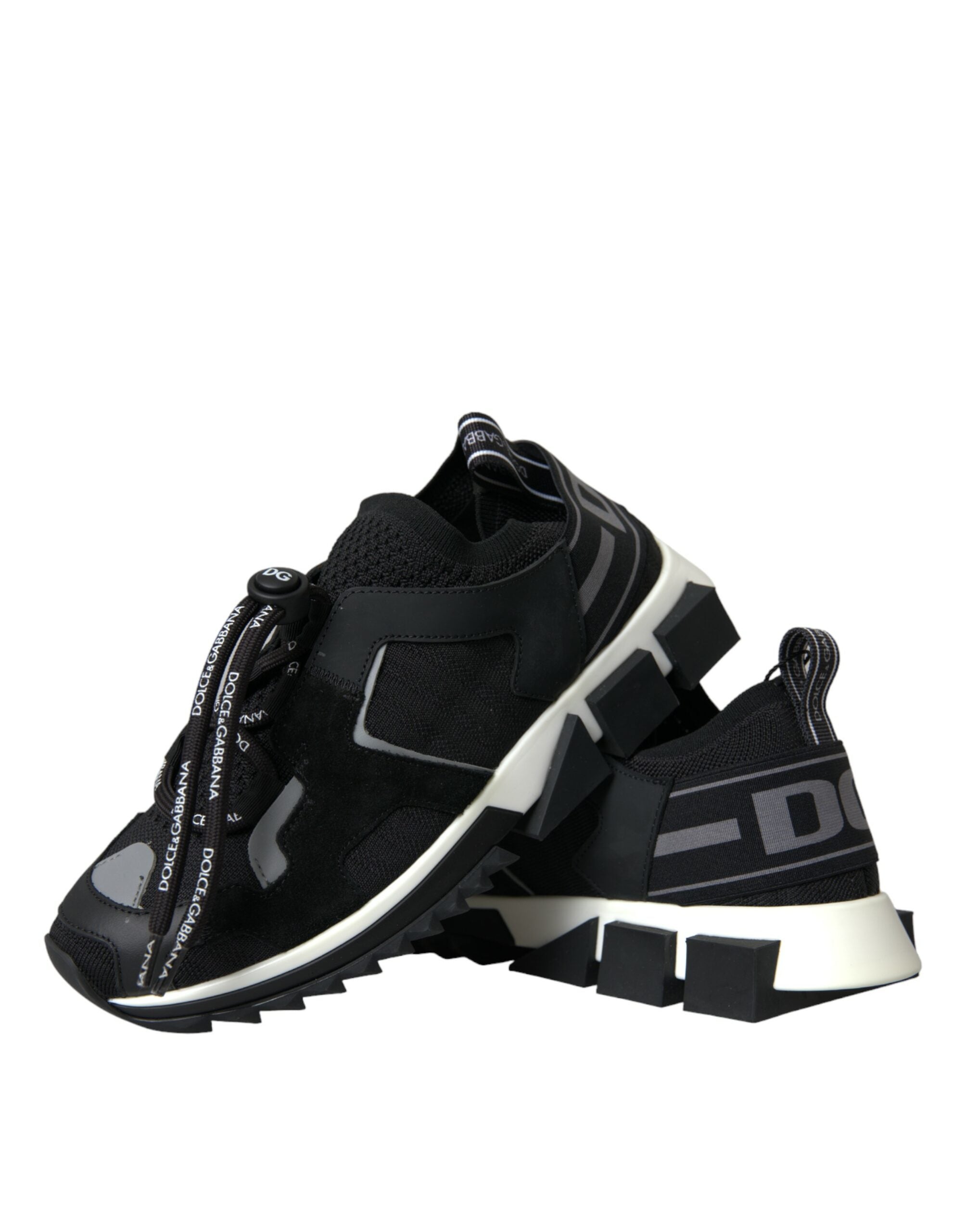 Dolce & Gabbana Black Mesh Sorrento Trekking Sneakers Shoes Glam Steals