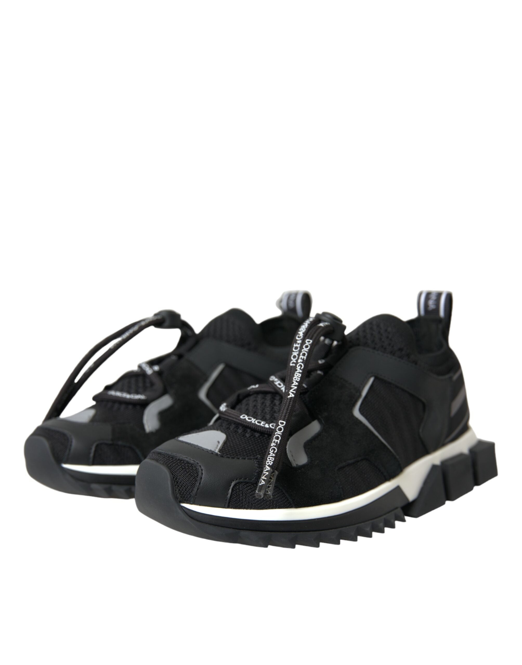 Dolce & Gabbana Black Mesh Sorrento Trekking Sneakers Shoes Glam Steals