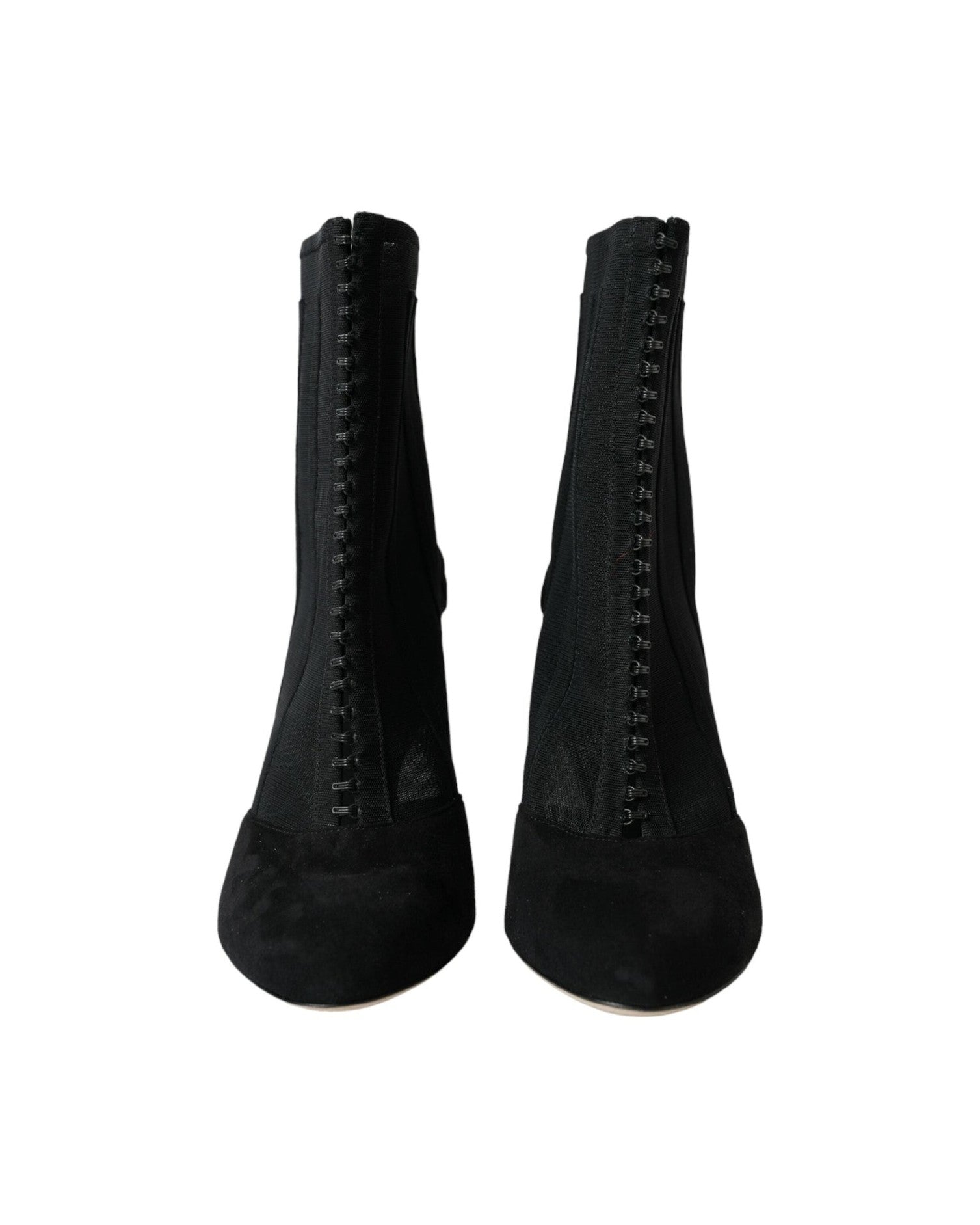 Dolce & Gabbana Black Mesh Stiletto Heels Ankle Boots Shoes Boots