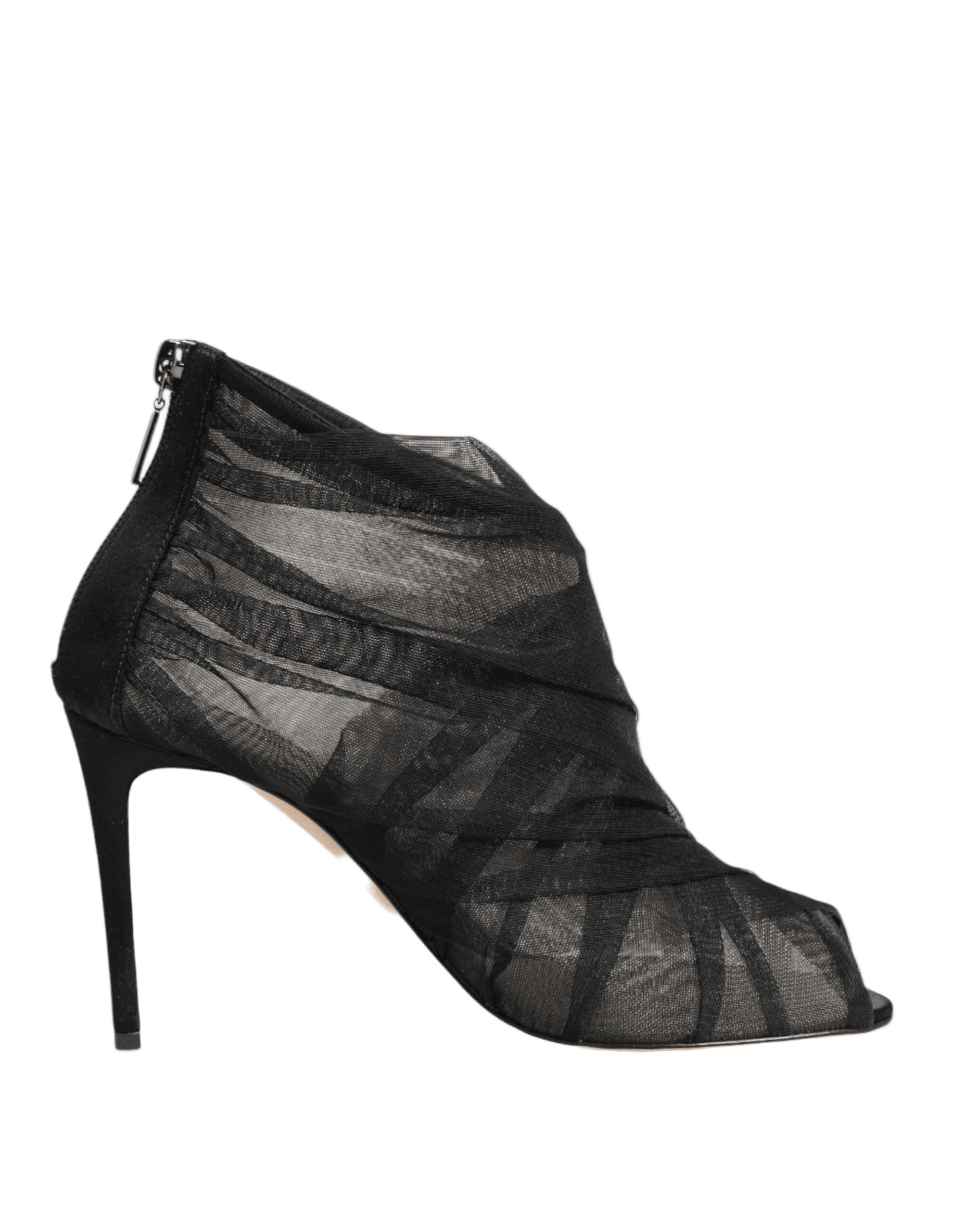 Dolce & Gabbana Black Mesh Stiletto Heels Ankle Boots Shoes Glam Steals