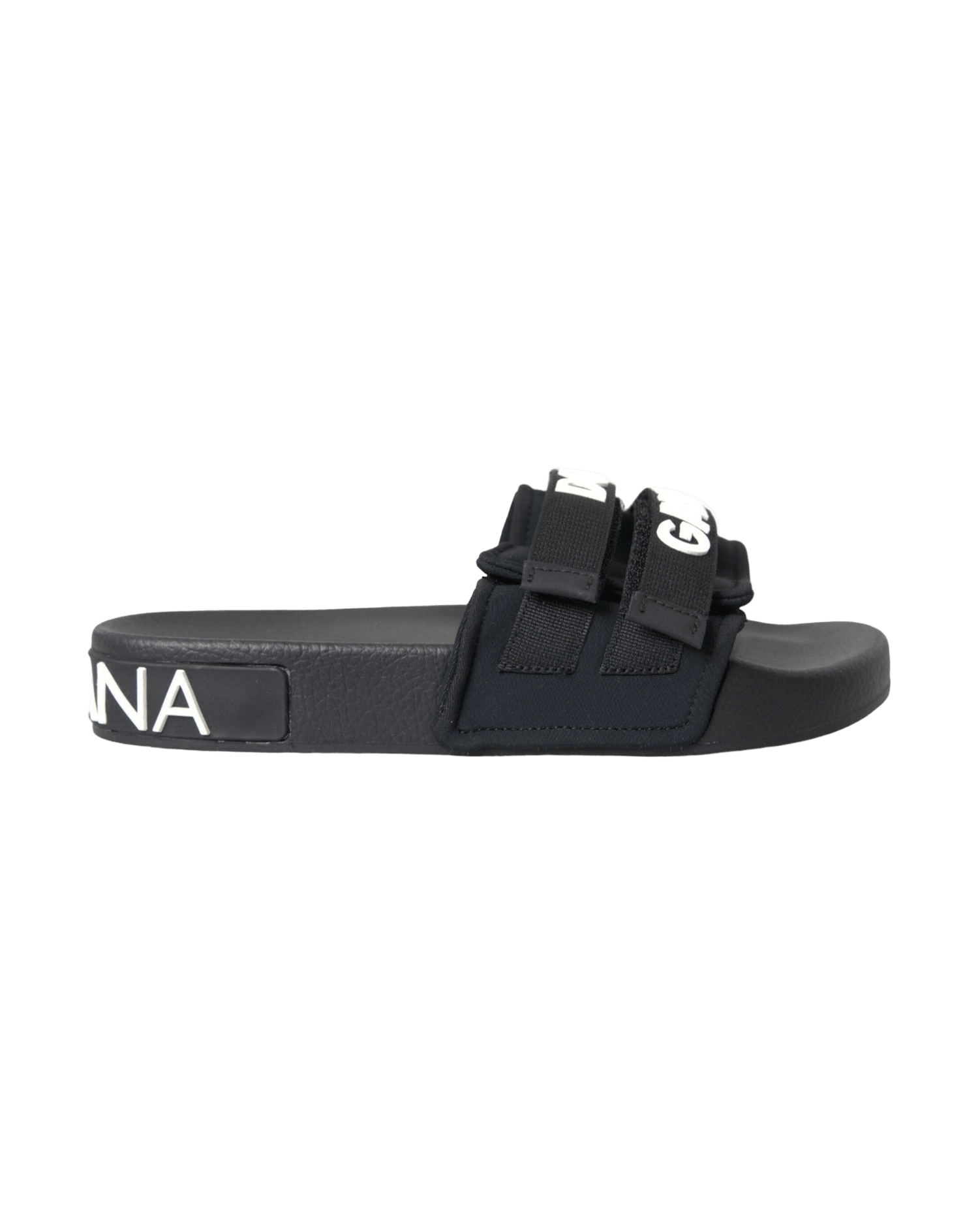 Dolce & Gabbana Black Neoprene Slides Flats Beachwear Shoes Glam Steals