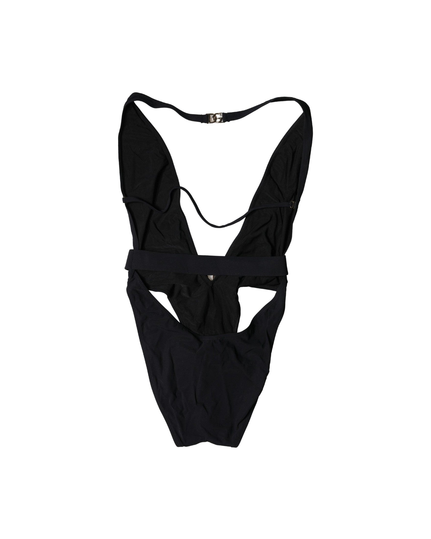 Dolce & Gabbana Black Nylon Dg One Piece Swimsuit Swimwear Glam Steals