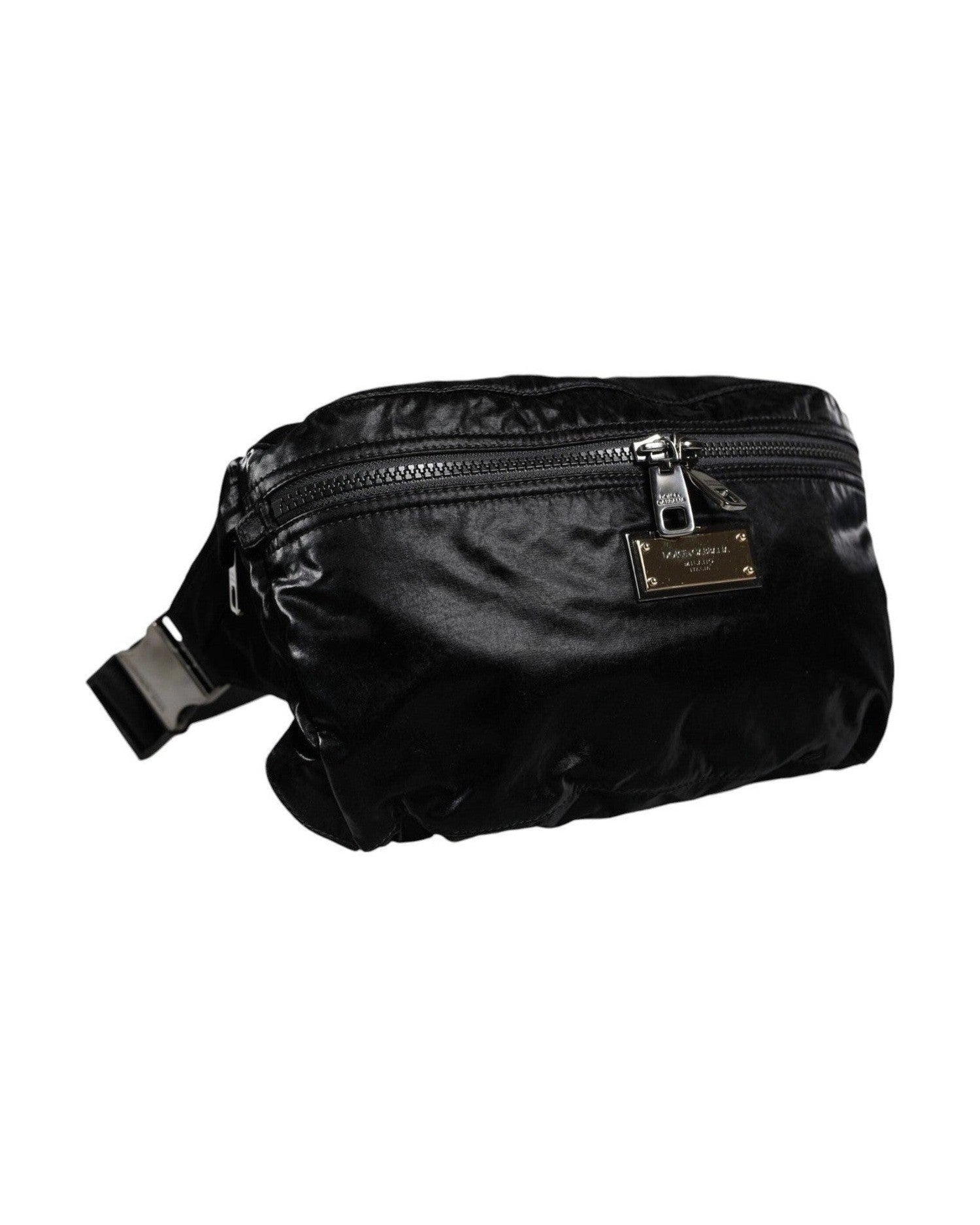 Dolce & Gabbana Nylon Fabric Belt Waist Fanny Pack Black Bag Glam Steals