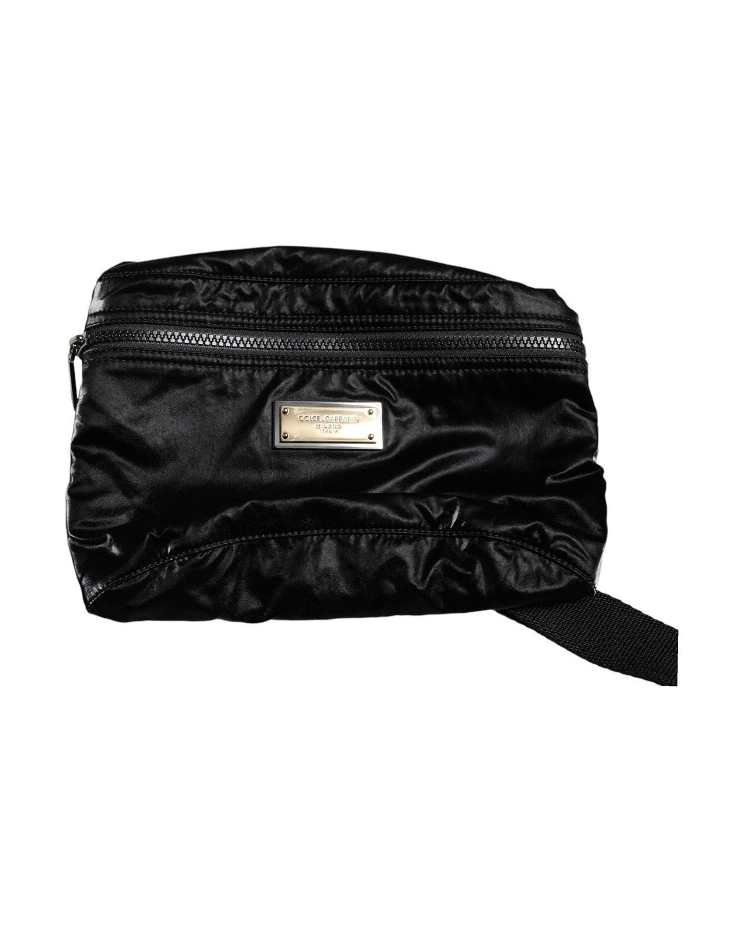 Dolce & Gabbana Nylon Fabric Belt Waist Fanny Pack Black Bag Glam Steals