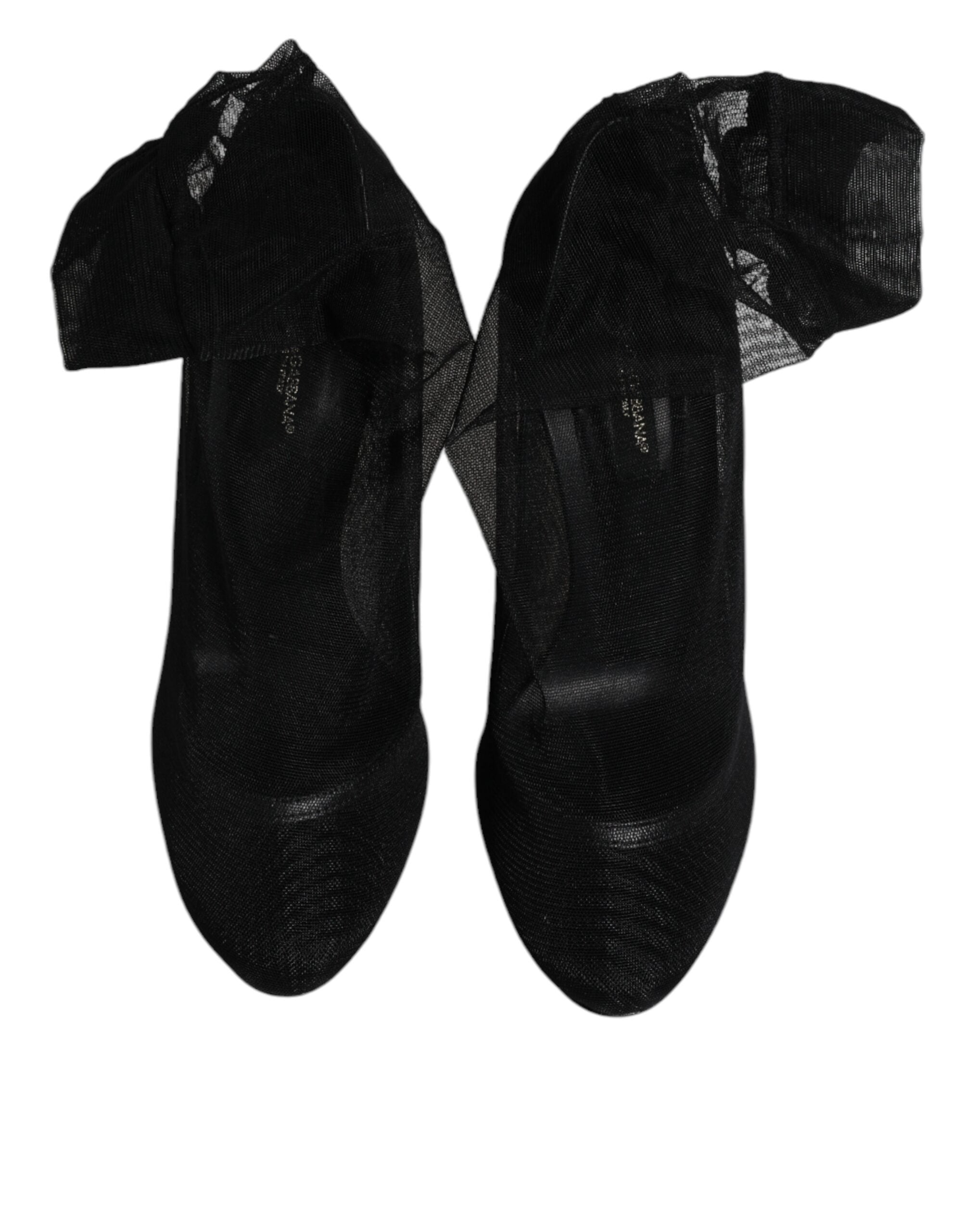 Dolce & Gabbana Black Nylon Mesh Sock Style Boots Shoes Glam Steals