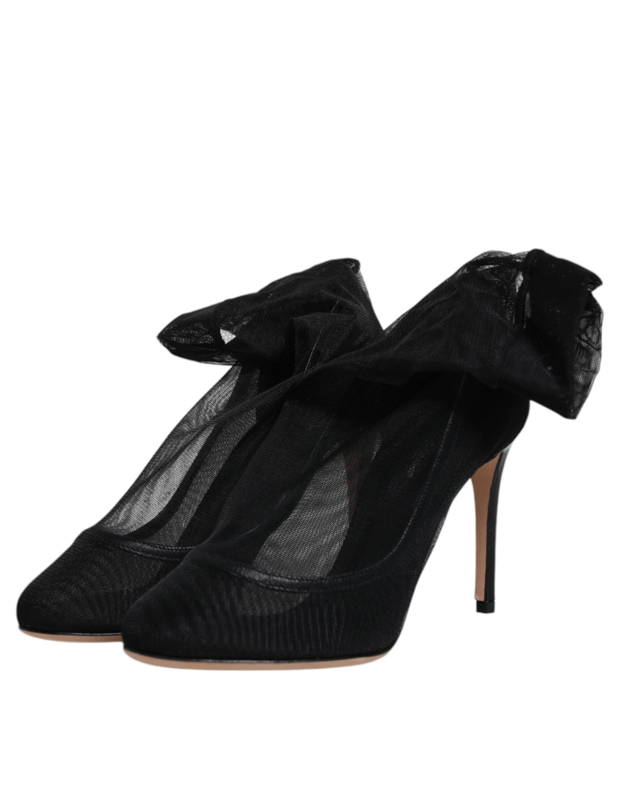 Dolce & Gabbana Black Nylon Mesh Sock Style Boots Shoes Glam Steals