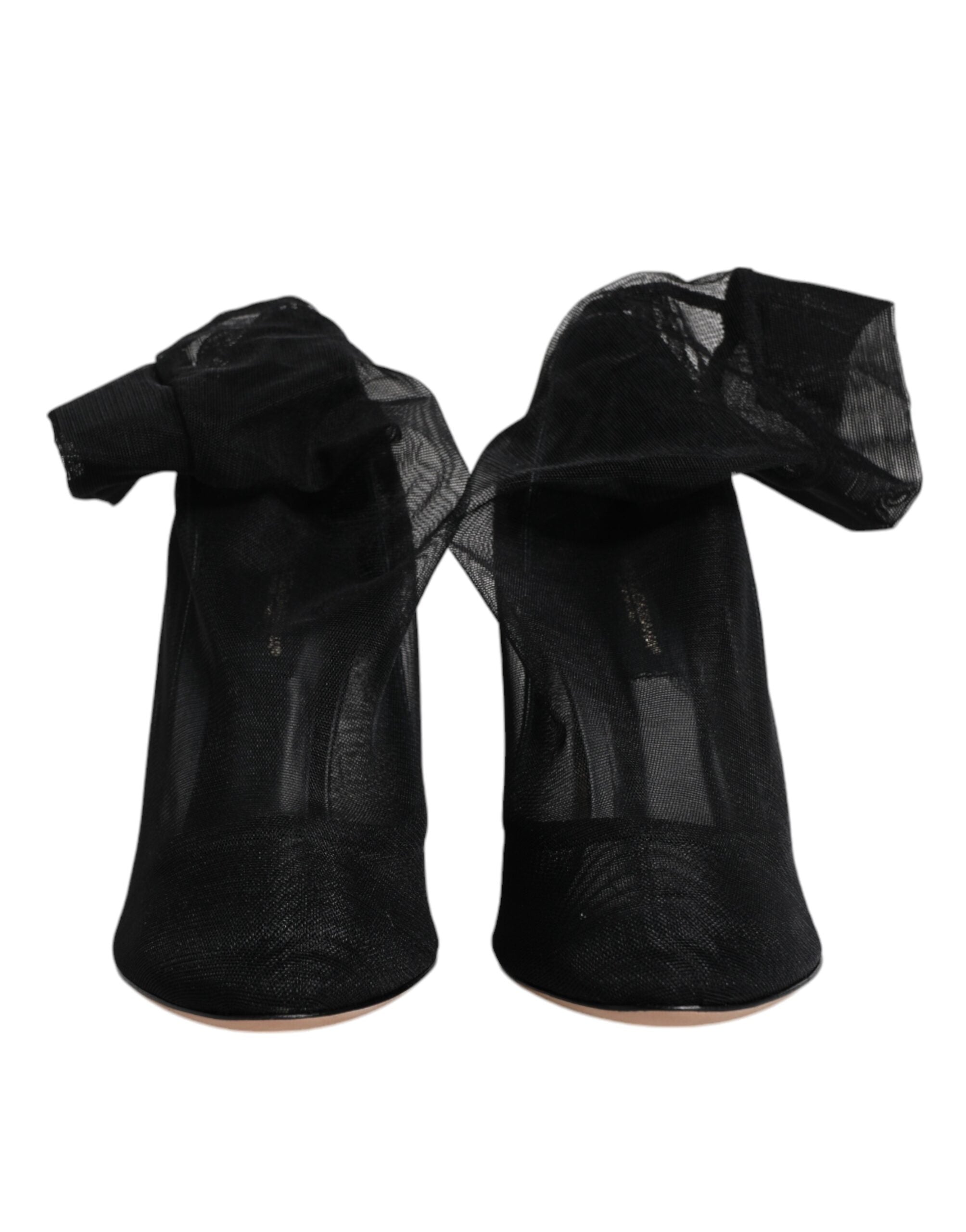 Dolce & Gabbana Black Nylon Mesh Sock Style Boots Shoes Glam Steals