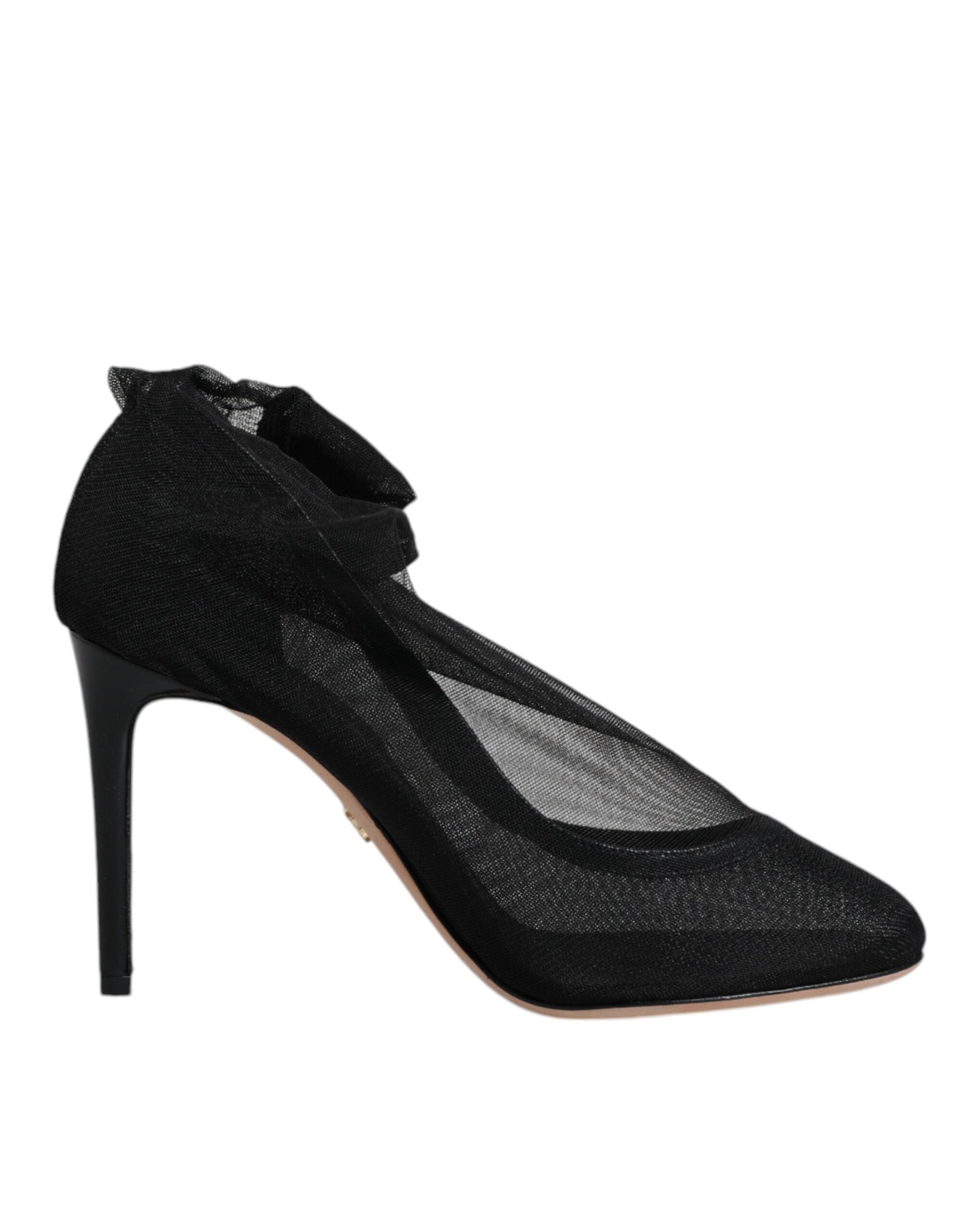 Dolce & Gabbana Black Nylon Mesh Sock Style Boots Shoes Glam Steals