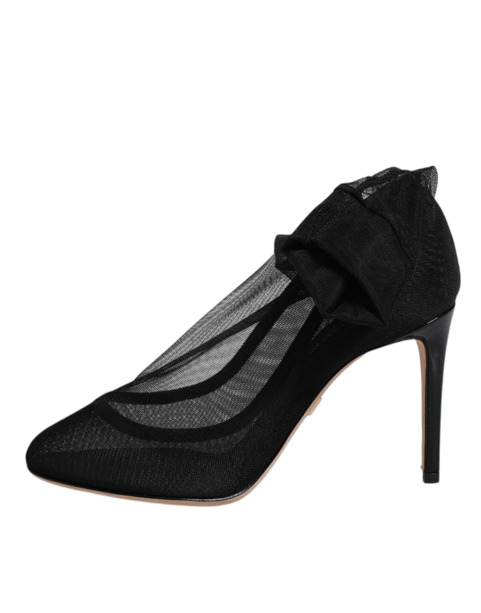 Dolce & Gabbana Black Nylon Mesh Sock Style Boots Shoes Glam Steals