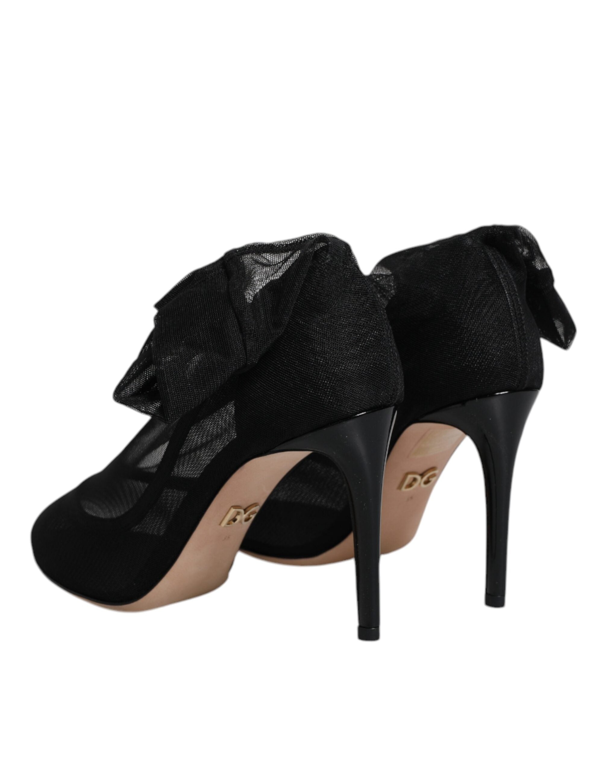 Dolce & Gabbana Black Nylon Mesh Sock Style Boots Shoes Glam Steals