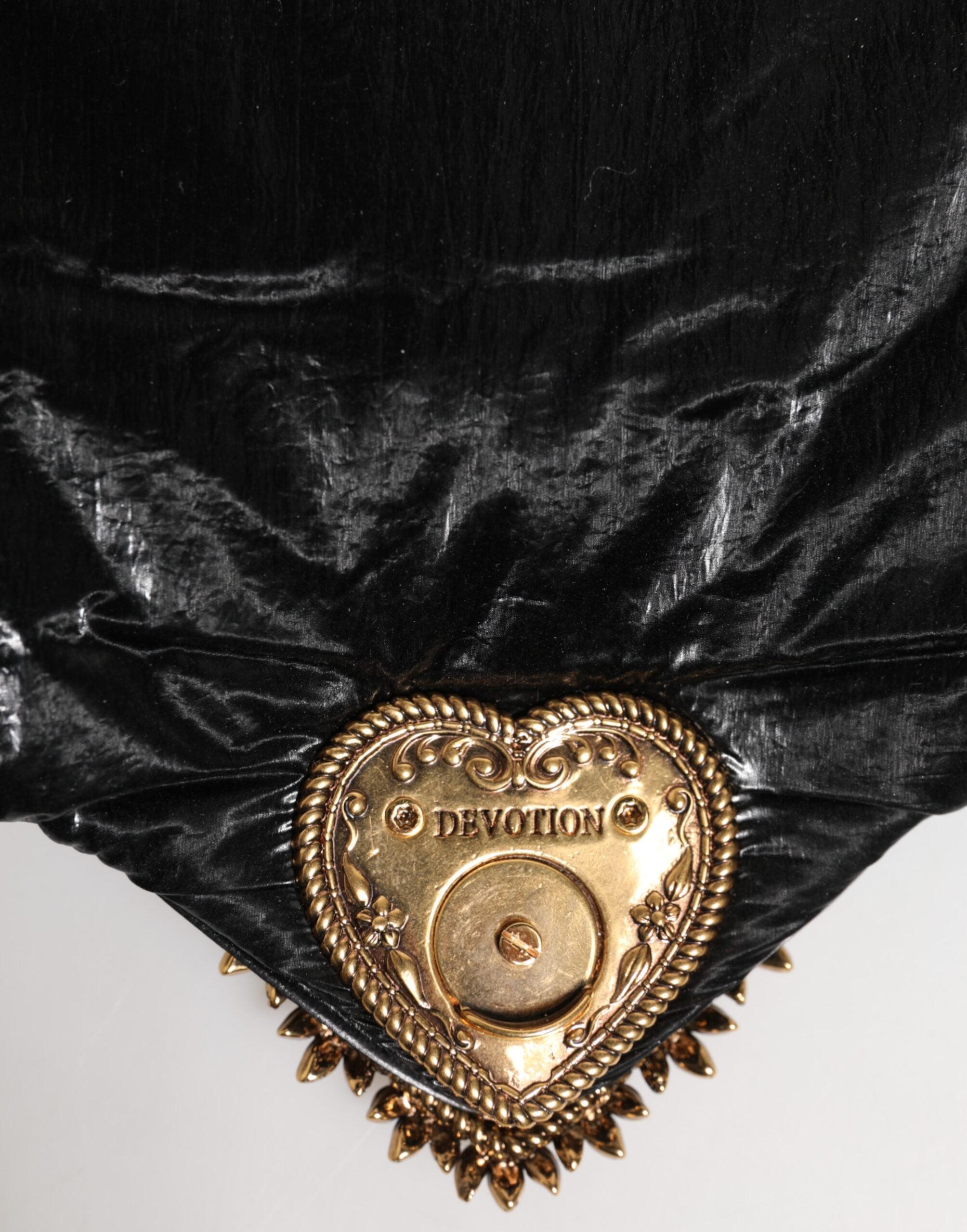 Dolce & Gabbana Black Nylon Quilted Devotion Satchel Chain Strap Bag Glam Steals