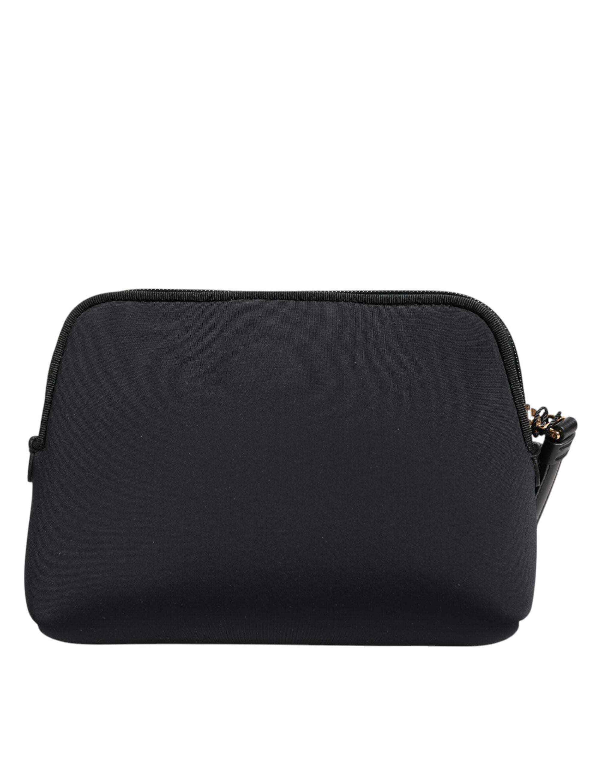 Dolce & Gabbana Black Nylon Solid Dg Logoprint Clutch Zip Borse Pouch Bag Glam Steals