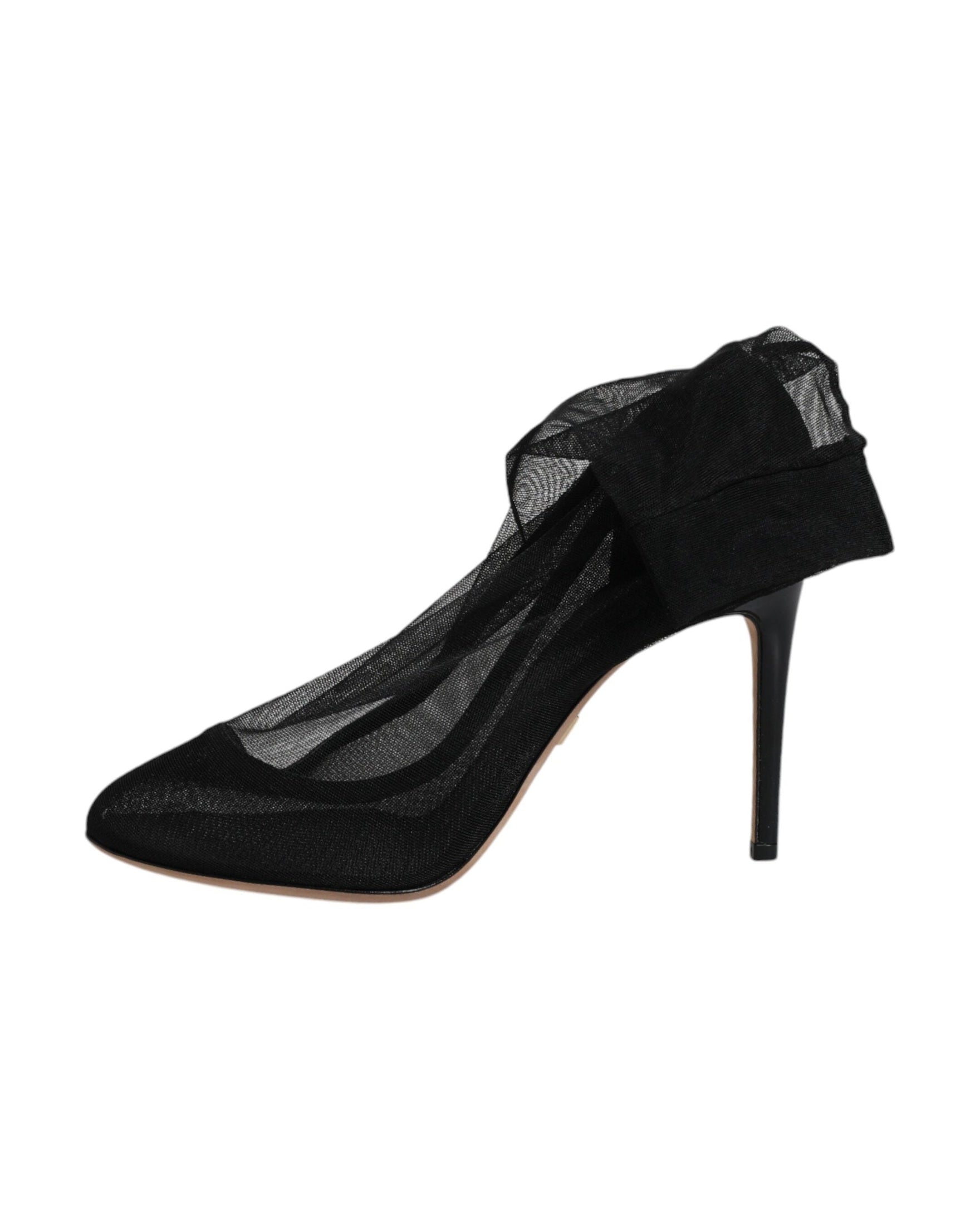 Dolce & Gabbana Black Nylon Stretch Mesh Sock Boots Shoes Glam Steals