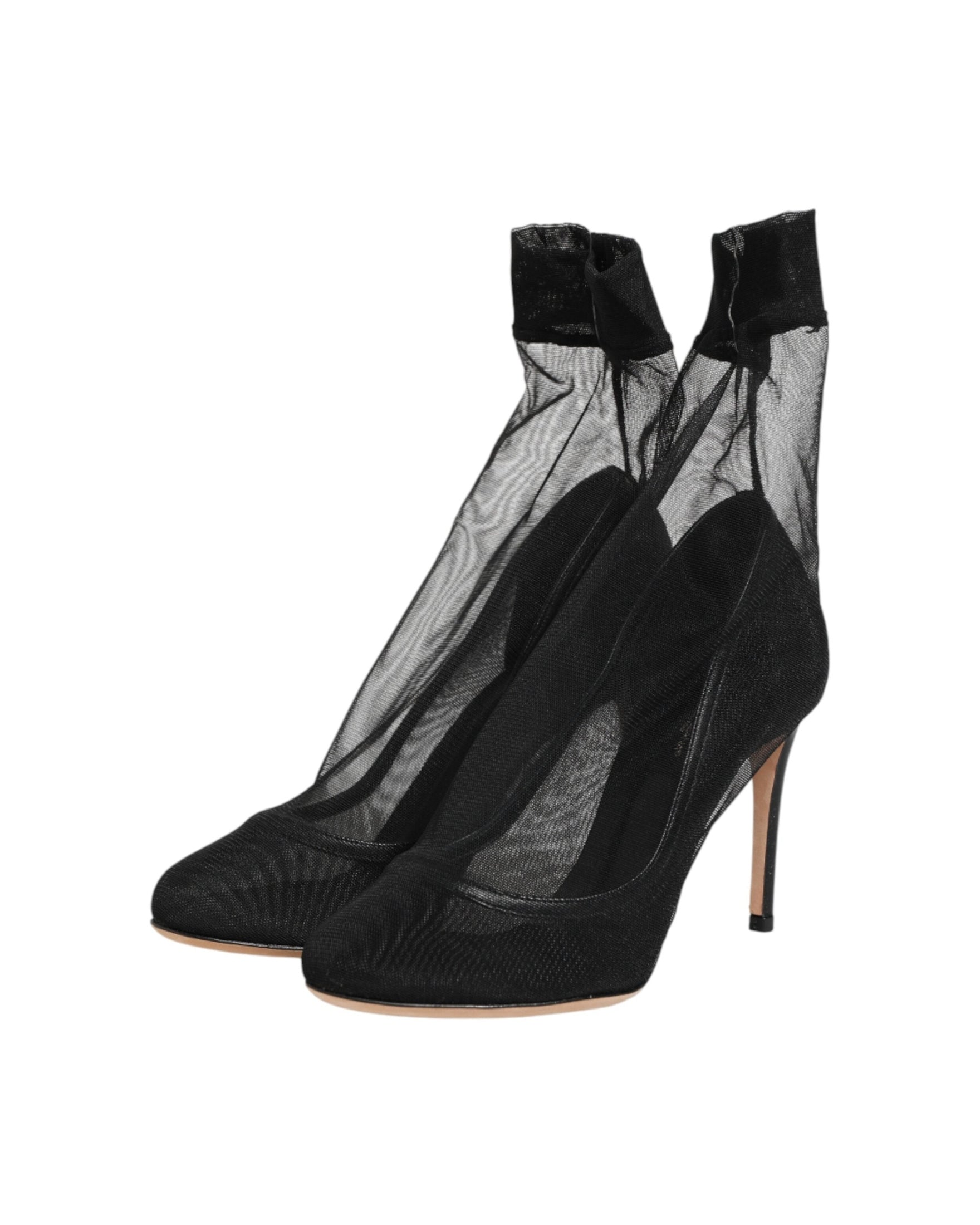 Dolce & Gabbana Black Nylon Stretch Mesh Sock Boots Shoes Glam Steals