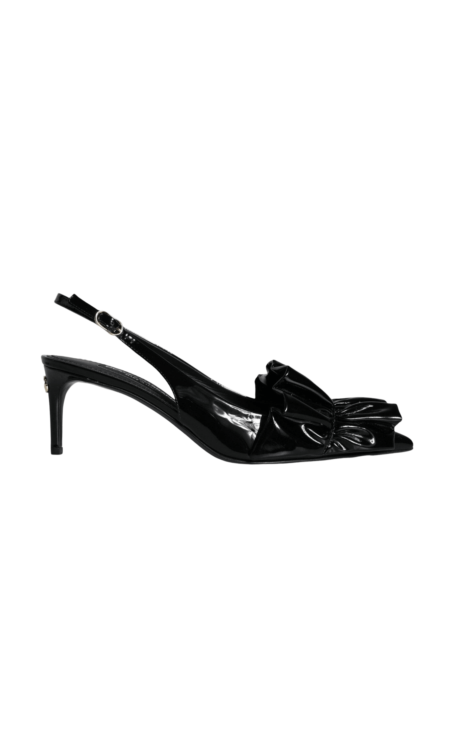 Dolce & Gabbana Black Patent Leather Heels Slingback Shoes Glam Steals