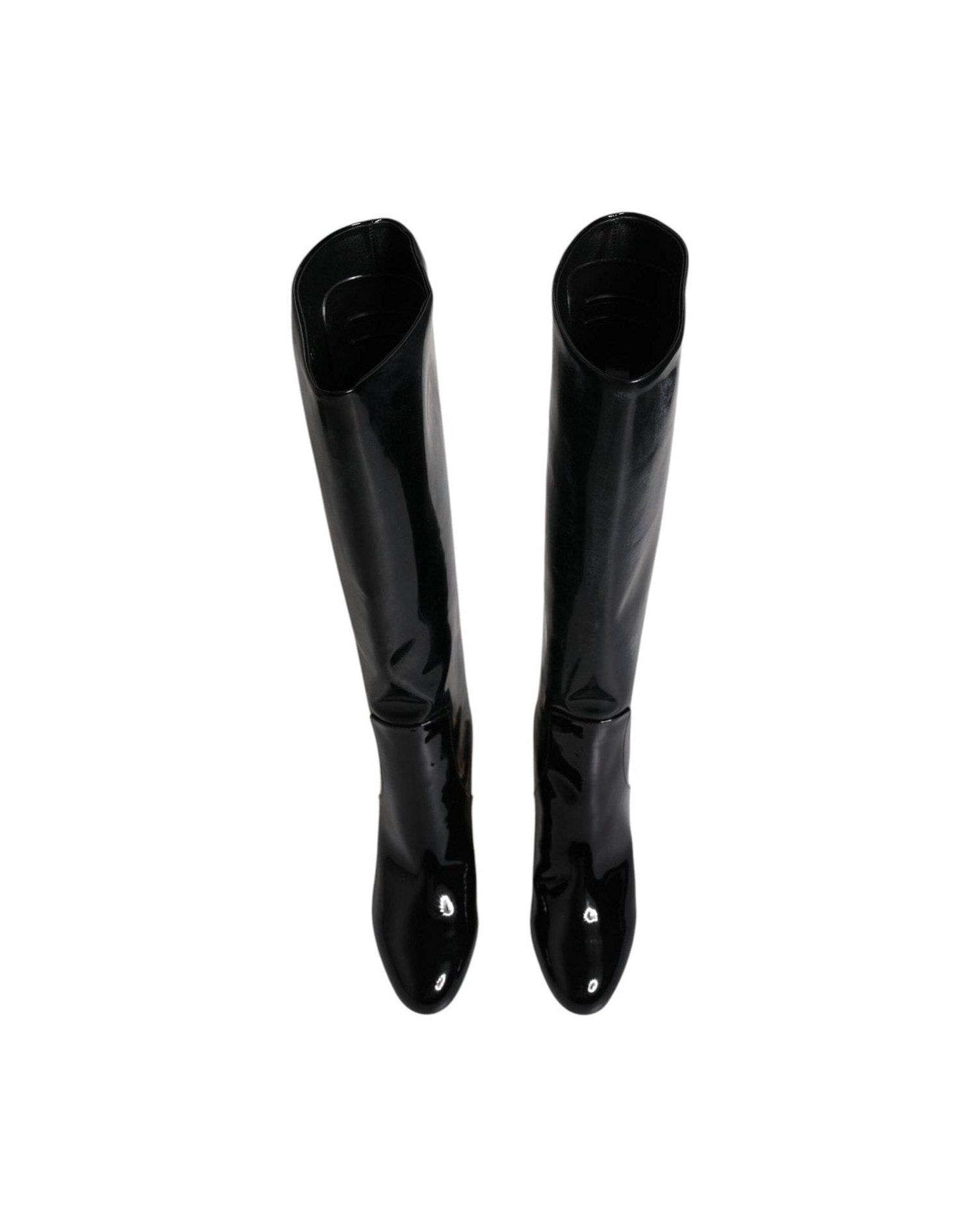 Dolce & Gabbana Black Patent Leather Vally High Boots Shoes Glam Steals