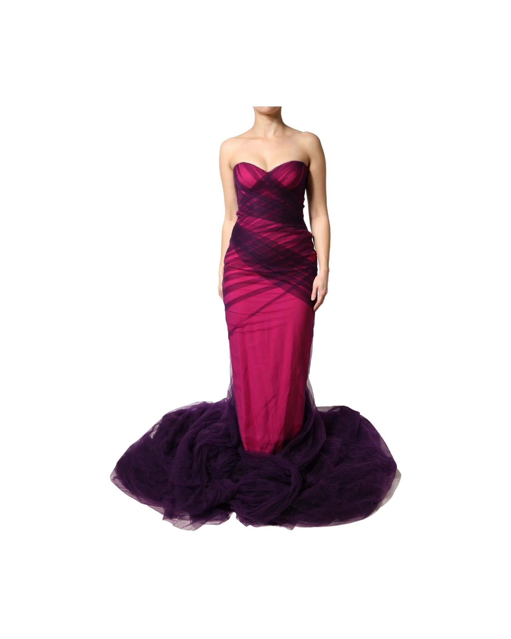 Dolce & Gabbana Black Pink Strapless Sheath Mermaid Dress