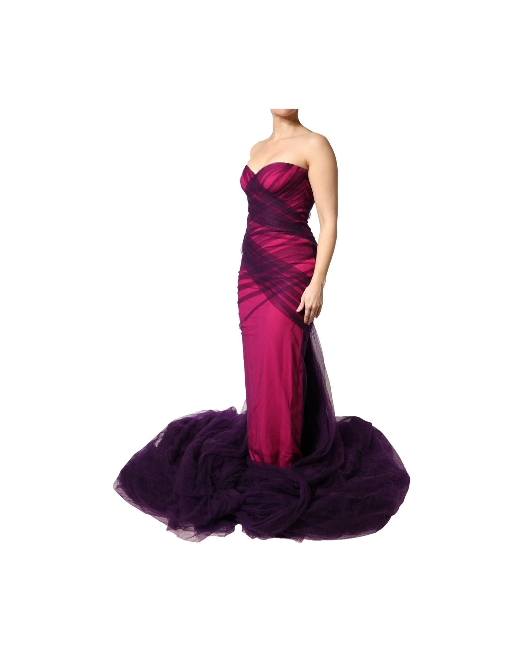 Dolce & Gabbana Black Pink Strapless Sheath Mermaid Dress