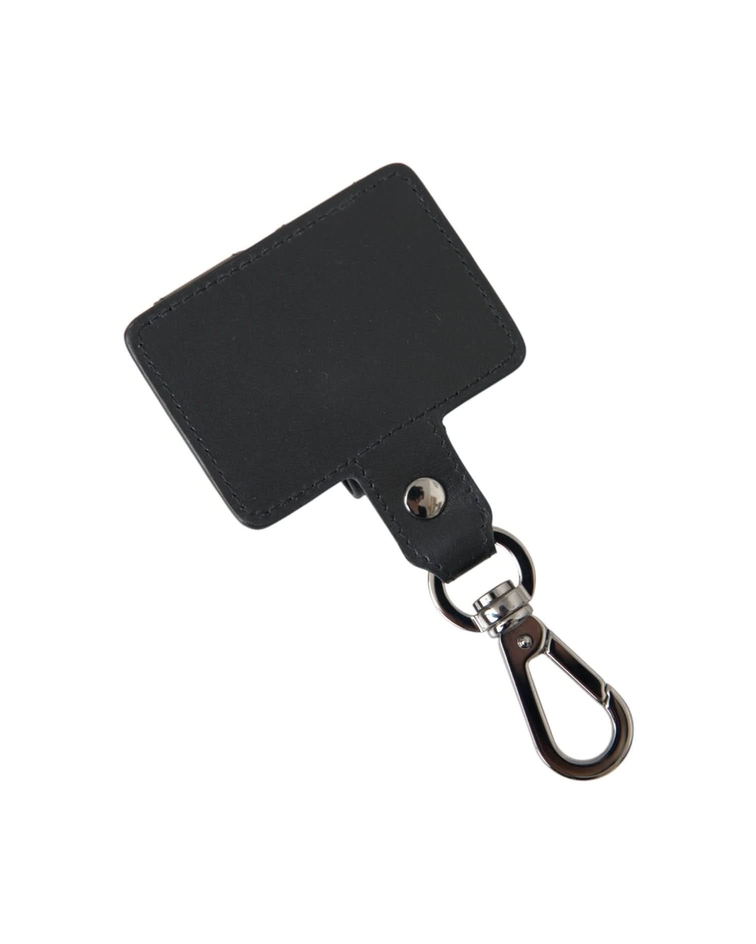 Dolce & Gabbana Black Plain Leather Metal Airpods Case Headphone & Headset Accessories