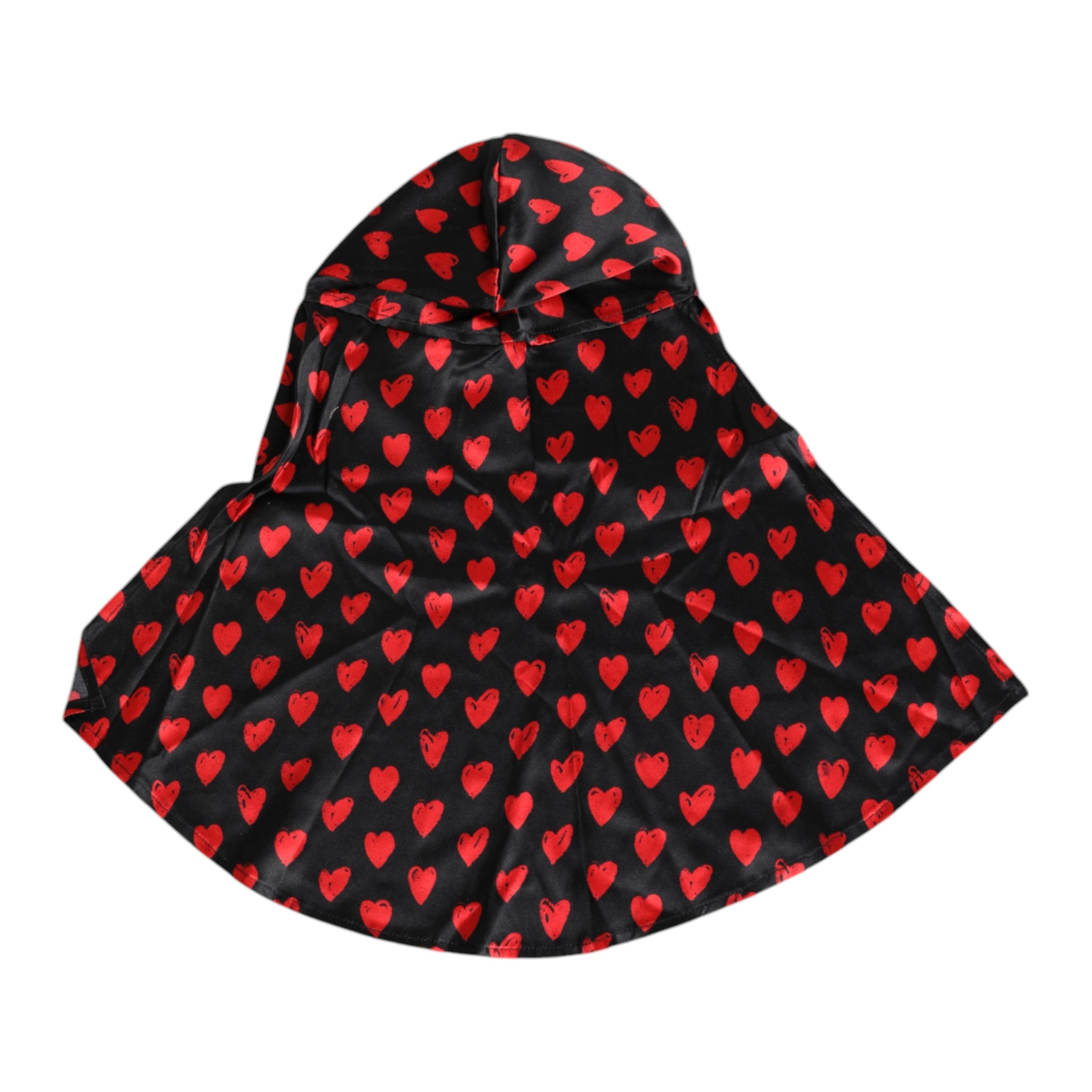 Dolce & Gabbana Black Polyester Red Hearts Hat Glam Steals