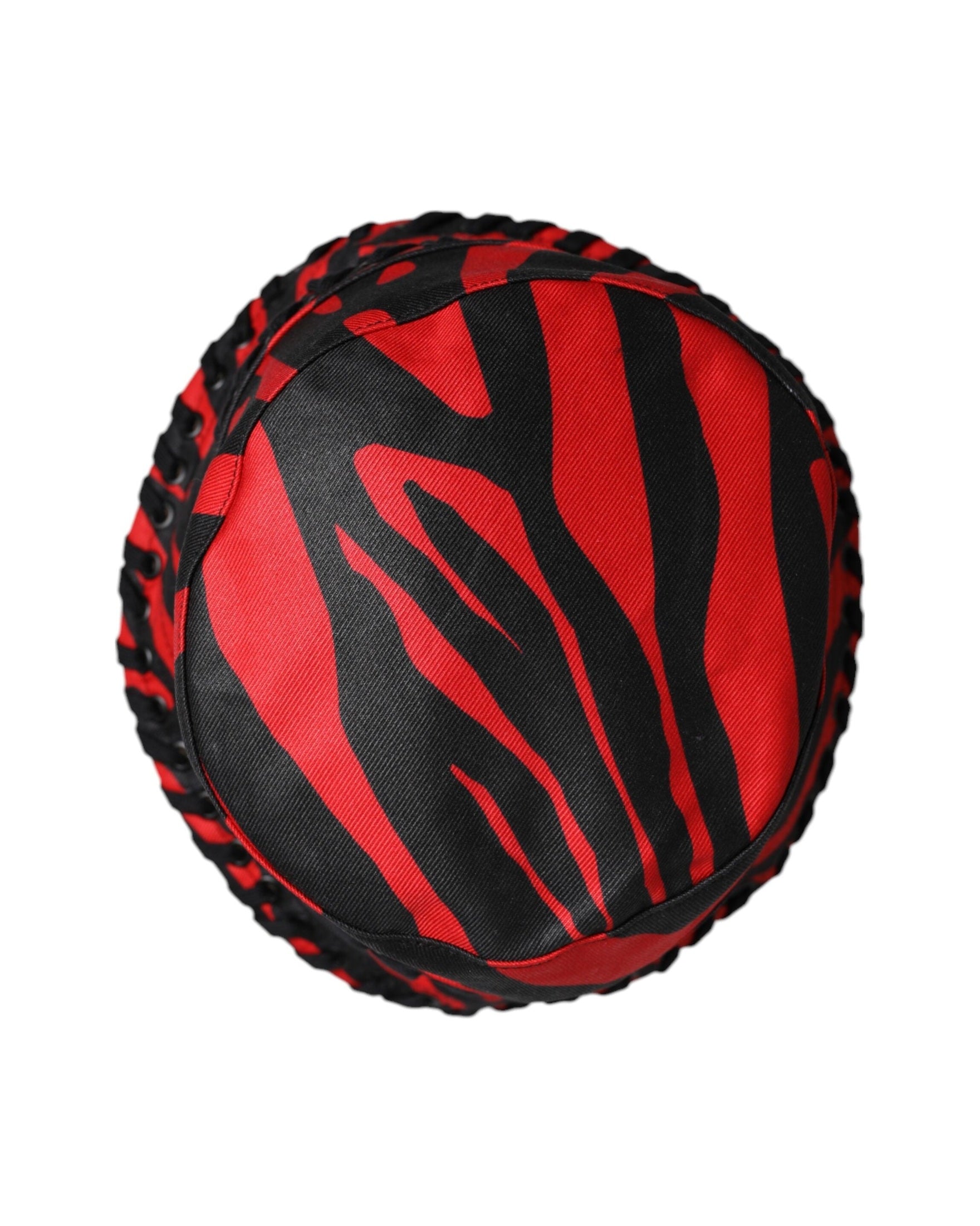 Dolce & Gabbana Black Polyester Red Stripe Wide Brim Bucket Hat Glam Steals