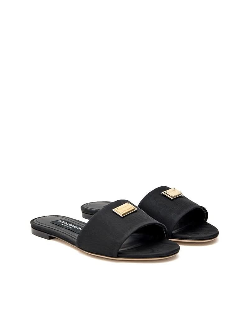 Dolce & Gabbana Black Polyester Slippers Slippers