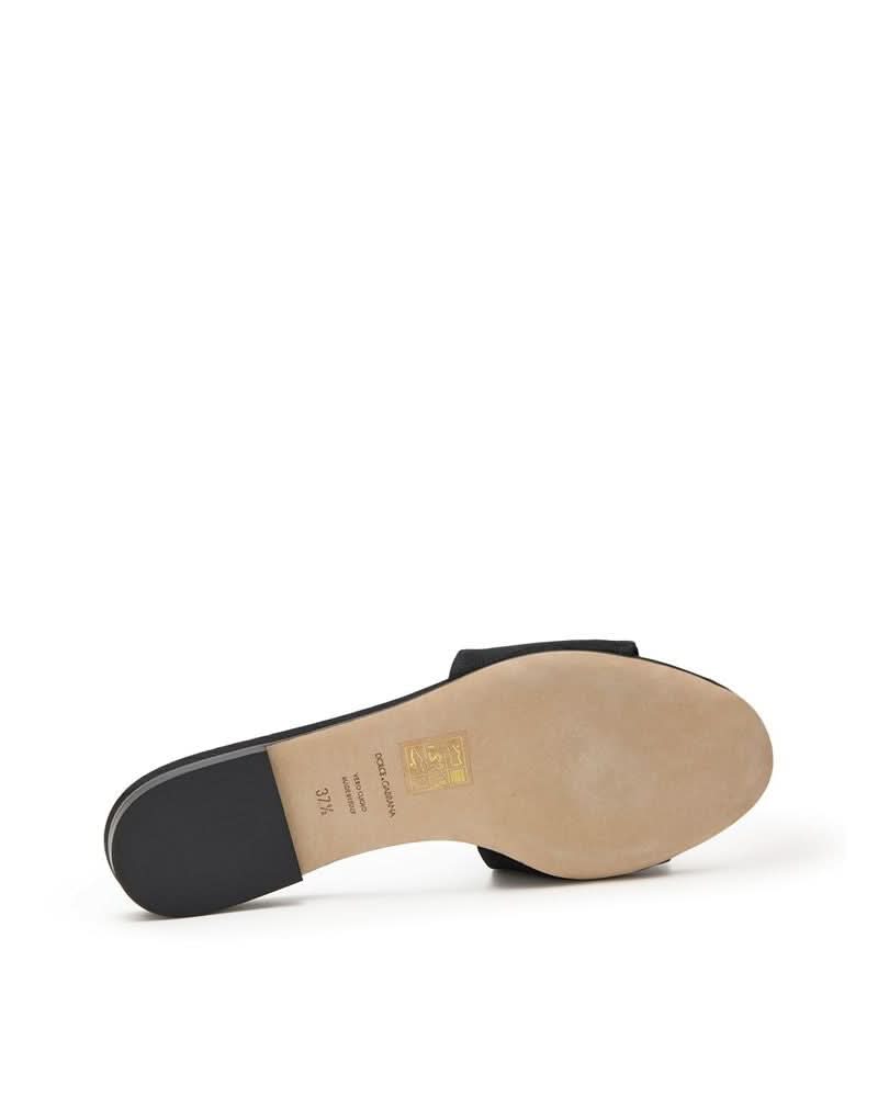 Dolce & Gabbana Black Polyester Slippers Slippers