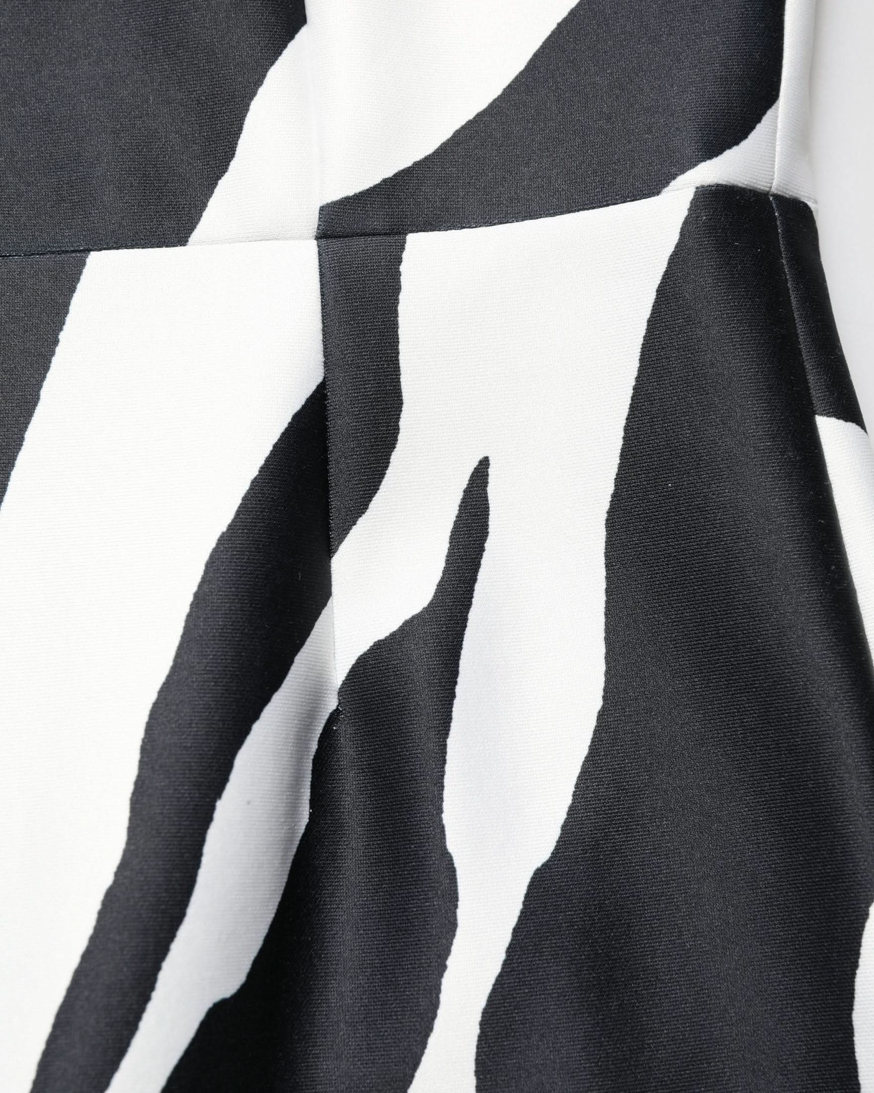 Dolce & Gabbana Black Polyester White Zebra Pattern Jumpsuit Glam Steals