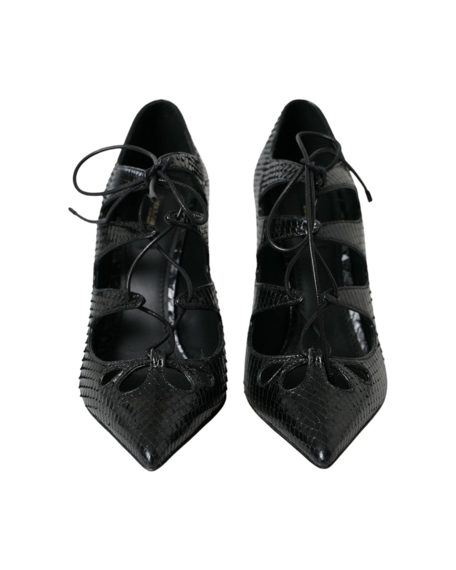 Dolce & Gabbana Black Python Leather Mary Jane Pumps Shoes Heels