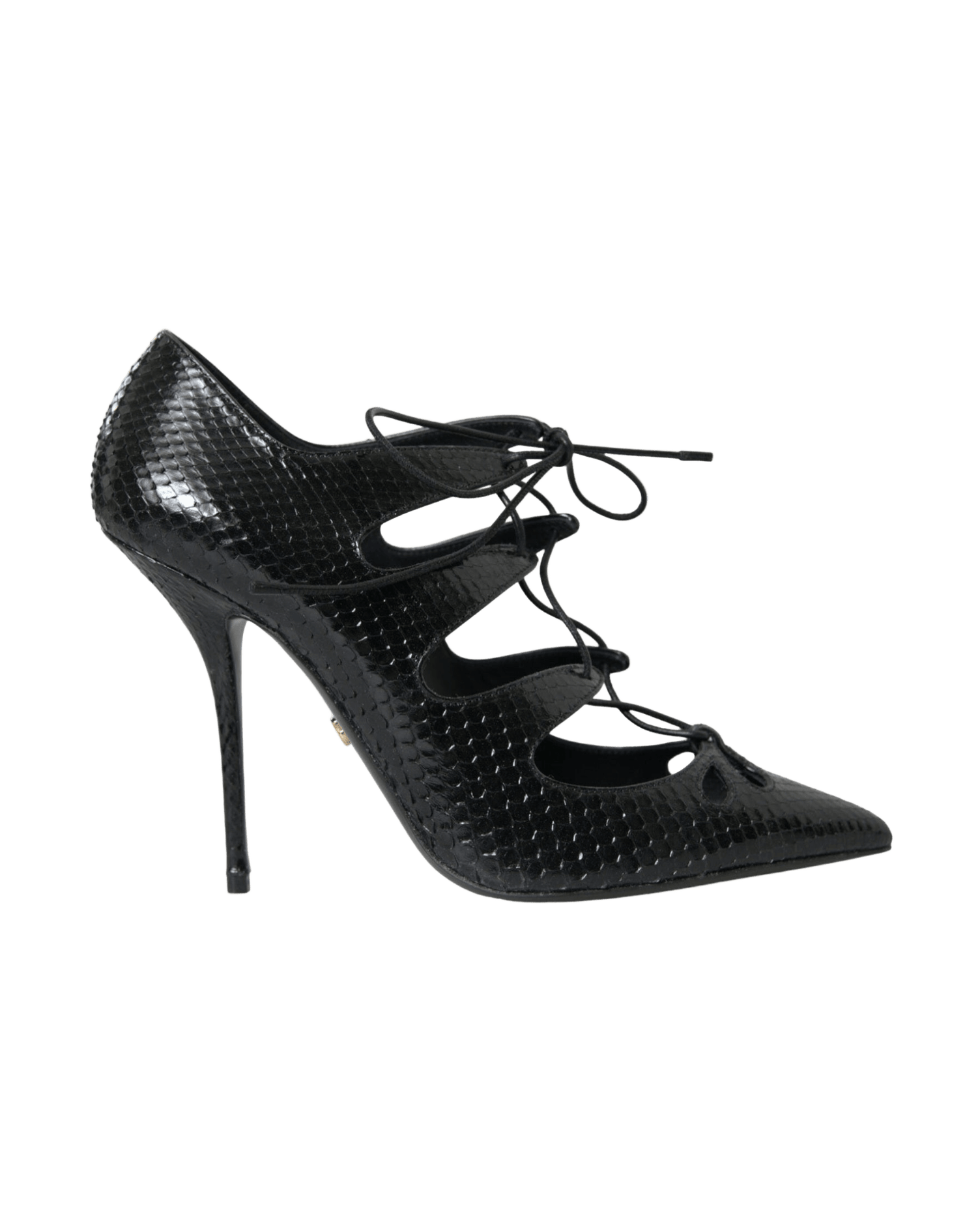 Dolce & Gabbana Black Python Leather Mary Jane Pumps Shoes Heels