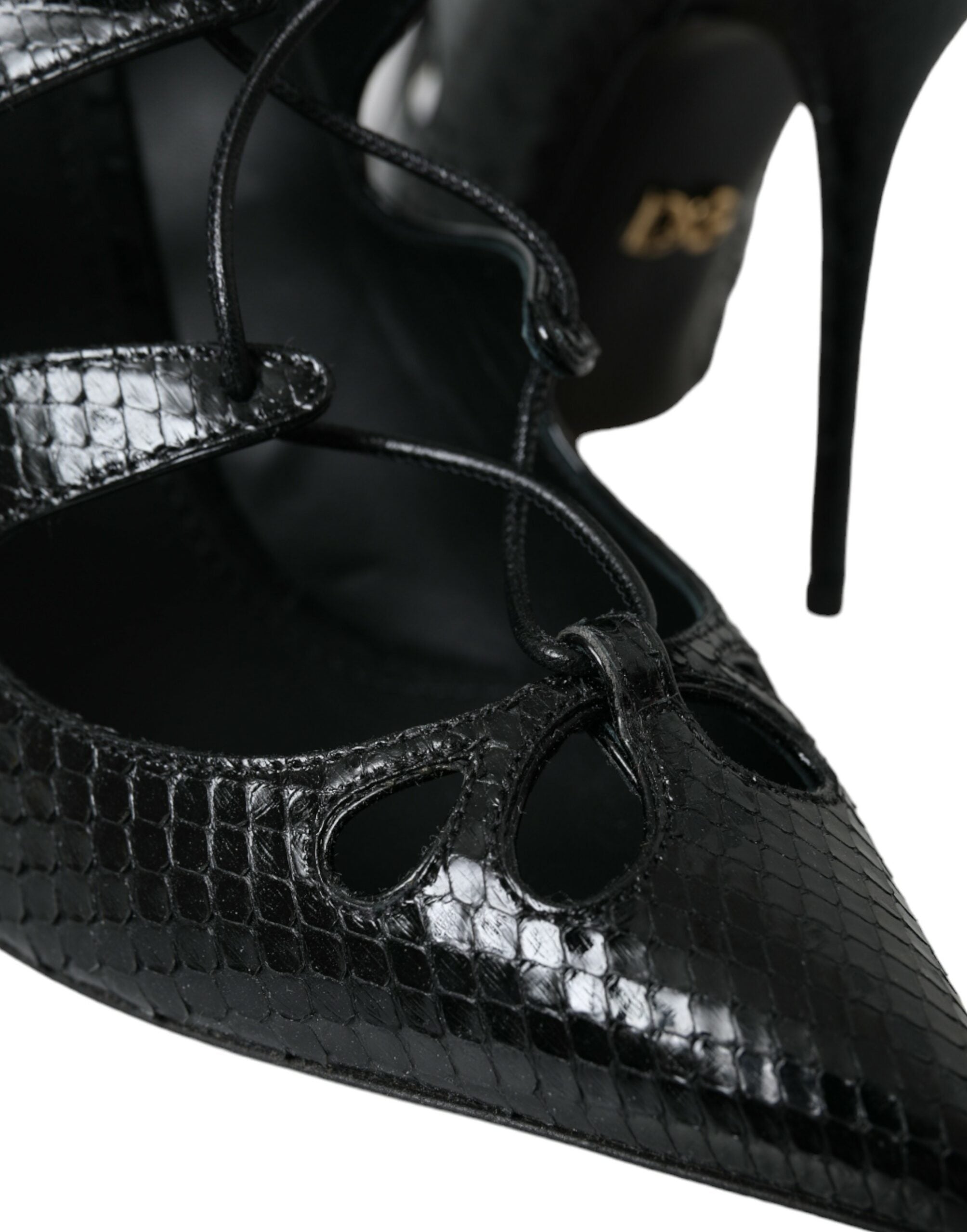 Dolce & Gabbana Black Python Leather Mary Jane Pumps Shoes Glam Steals