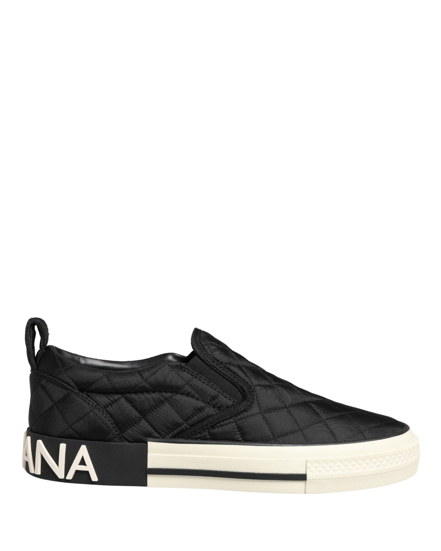 Dolce & Gabbana Black Quilted Slip On Low Top Sneakers Shoes Glam Steals