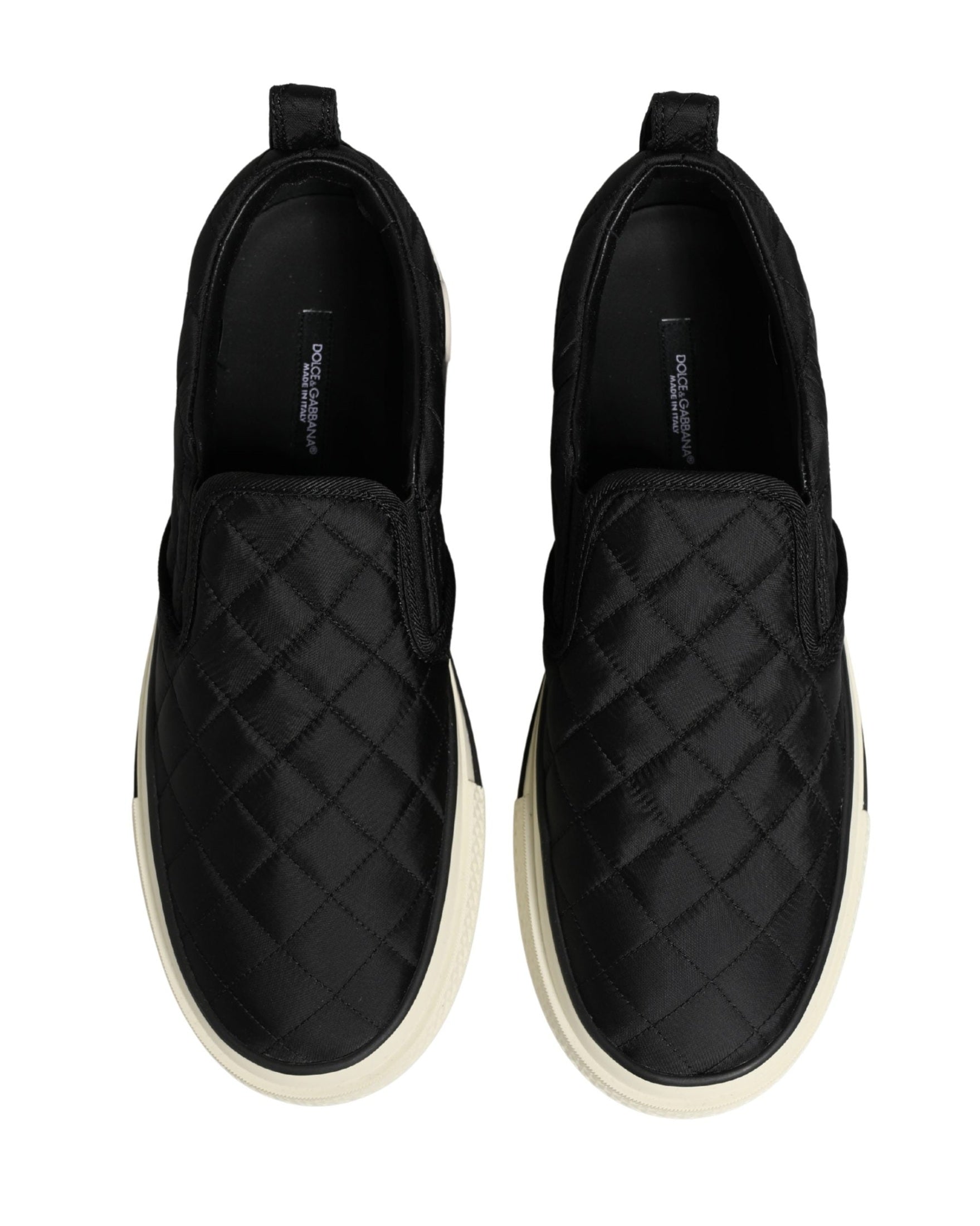 Dolce & Gabbana Black Quilted Slip On Low Top Sneakers Shoes Glam Steals